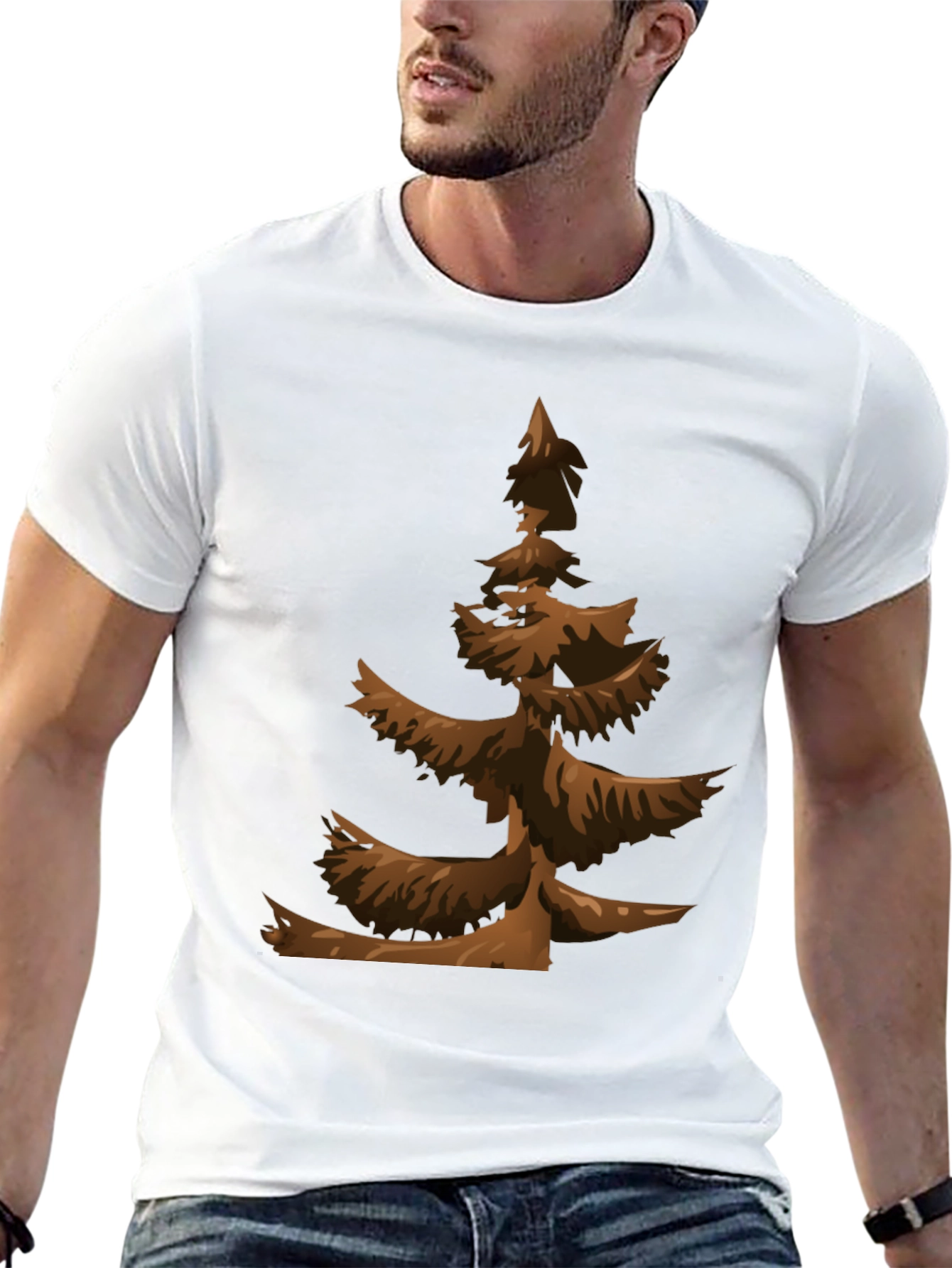 Brown Christmas Tree Graphic Tee
