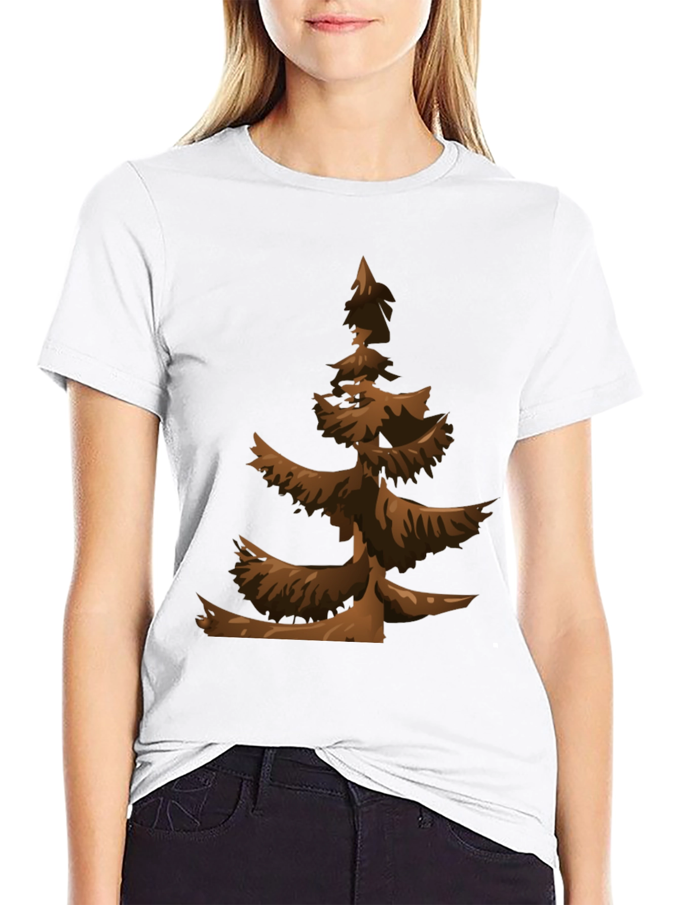 Brown Christmas Tree Graphic Tee
