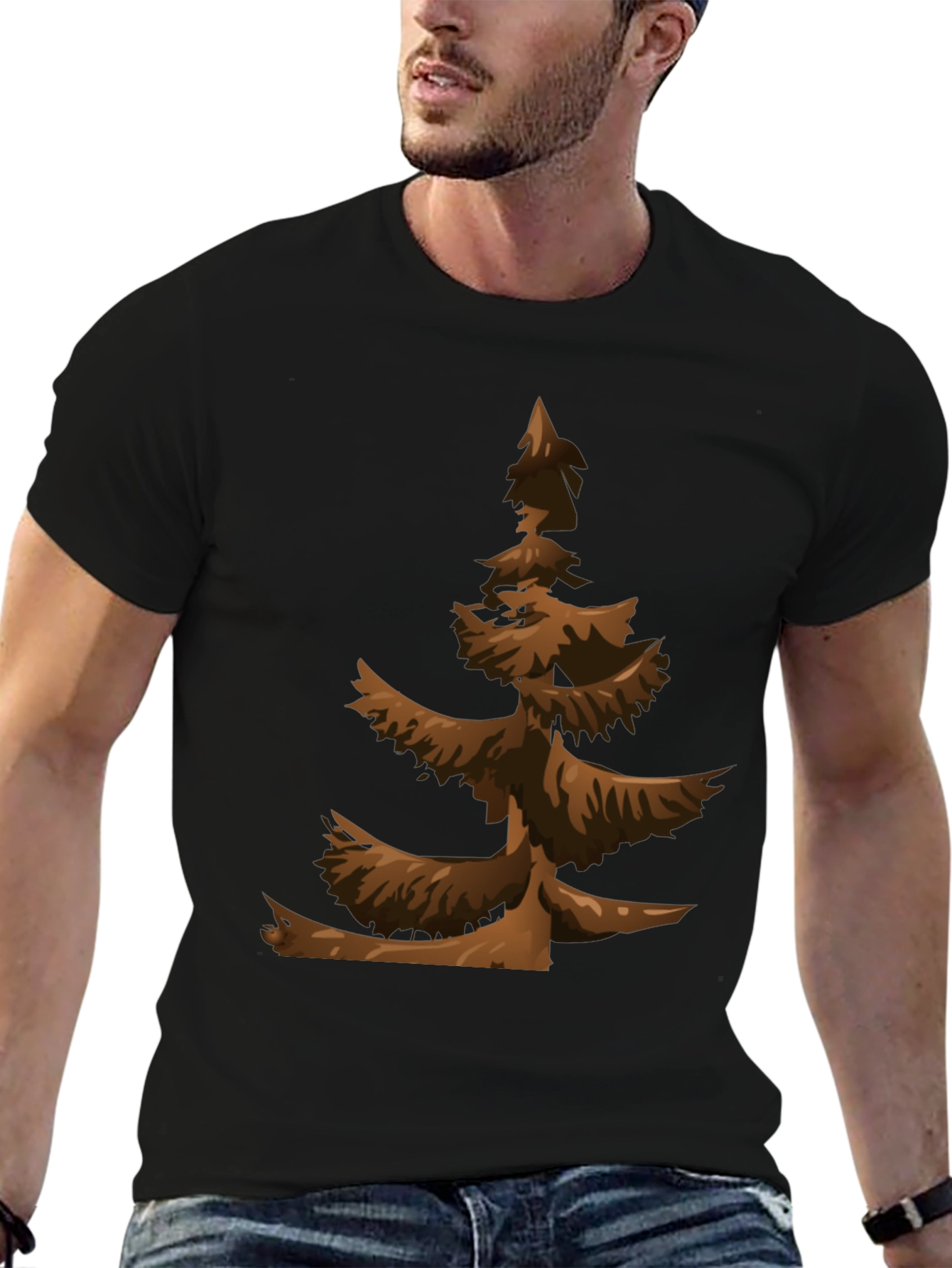 Brown Christmas Tree Graphic Tee