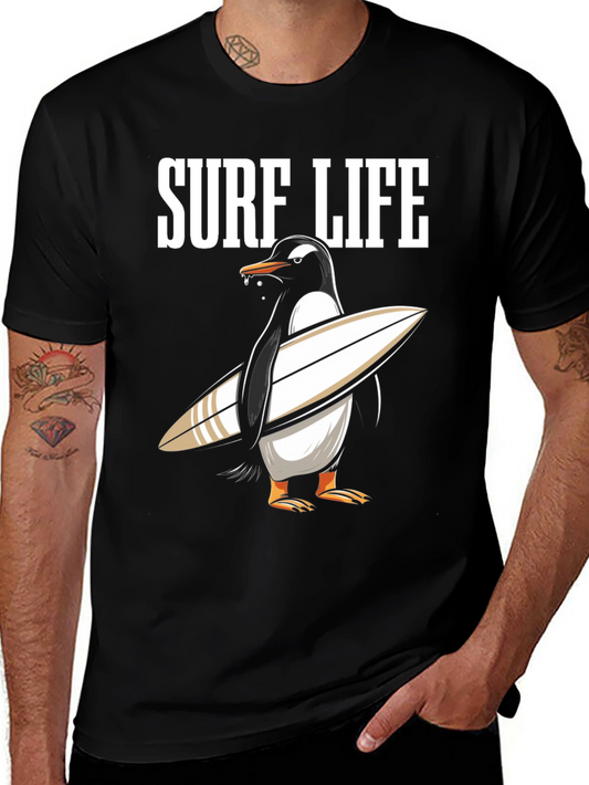 Surf Life Penguin T-Shirt - Summer Fun