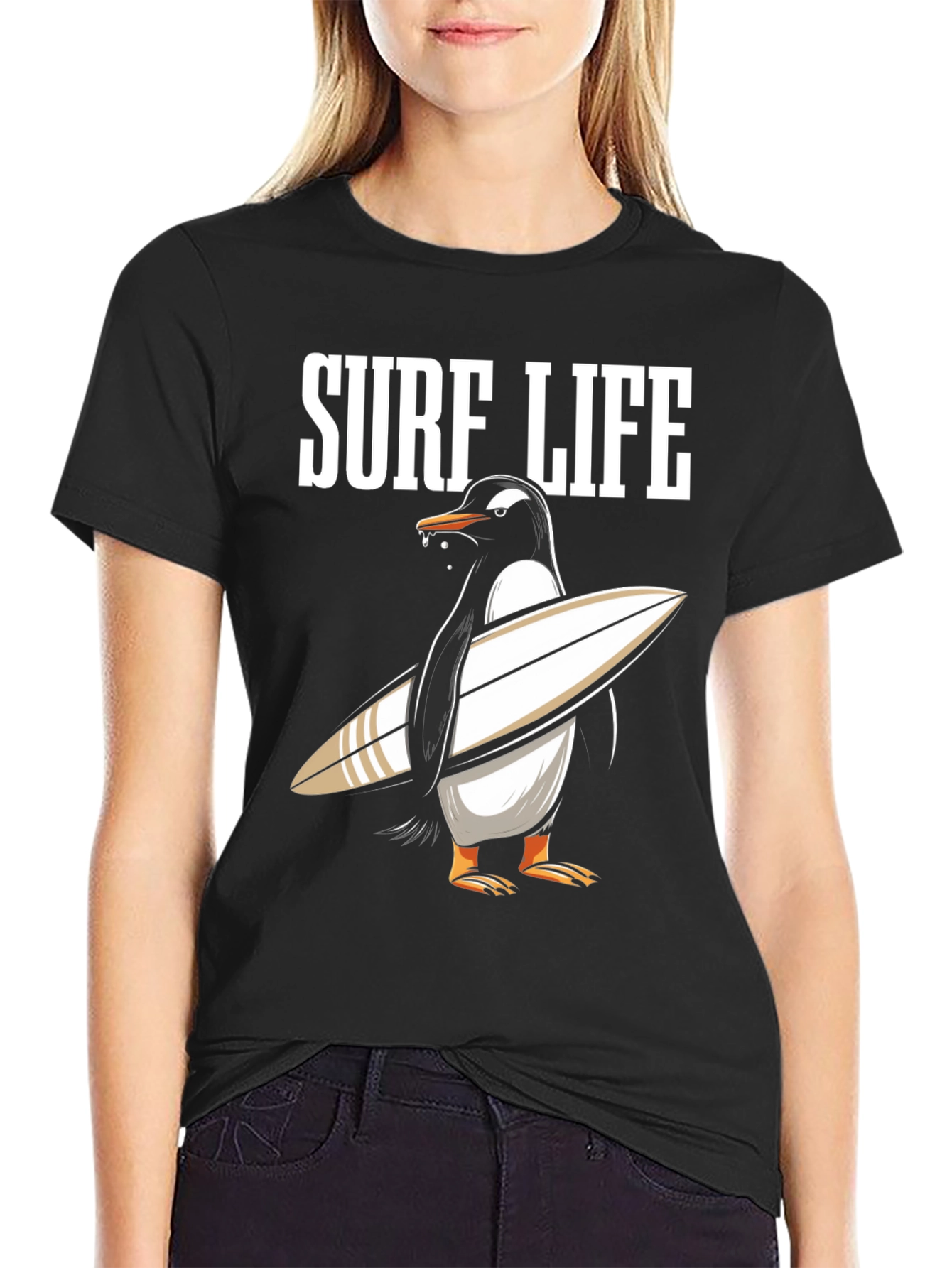 Surf Life Penguin T-Shirt - Summer Fun