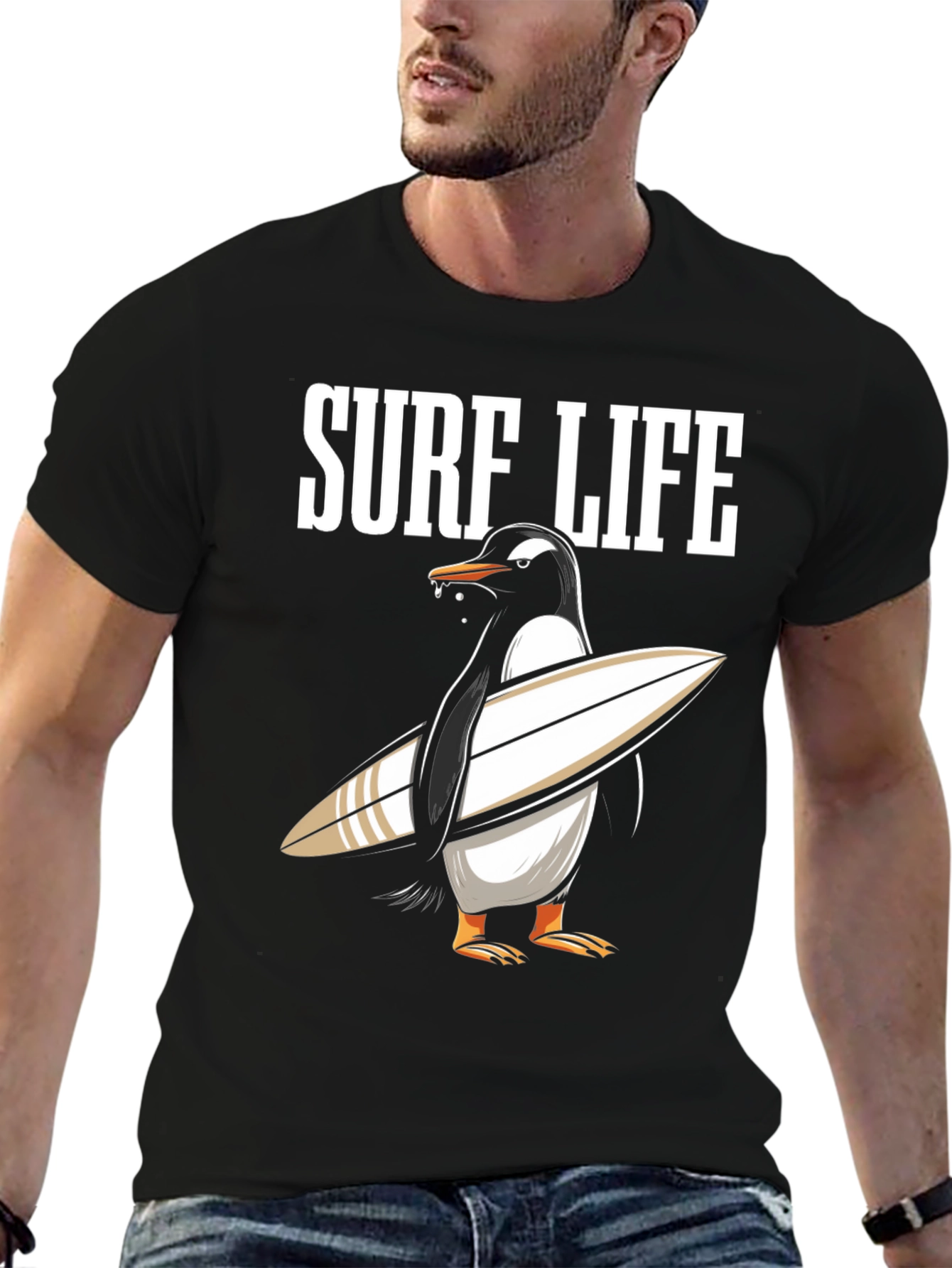 Surf Life Penguin T-Shirt - Summer Fun