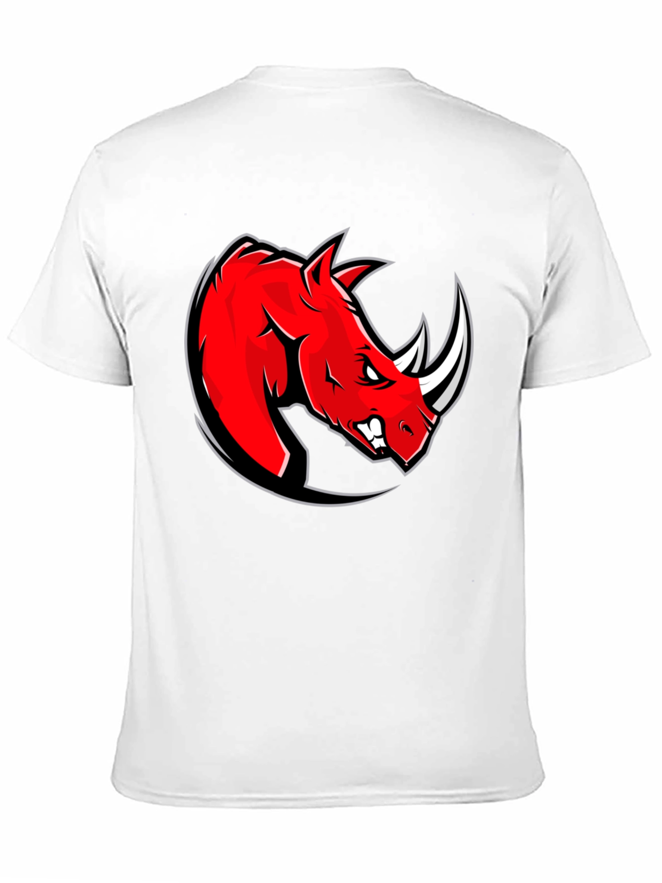 Red Rhino Graphic Tee - Black Cotton T-Shirt