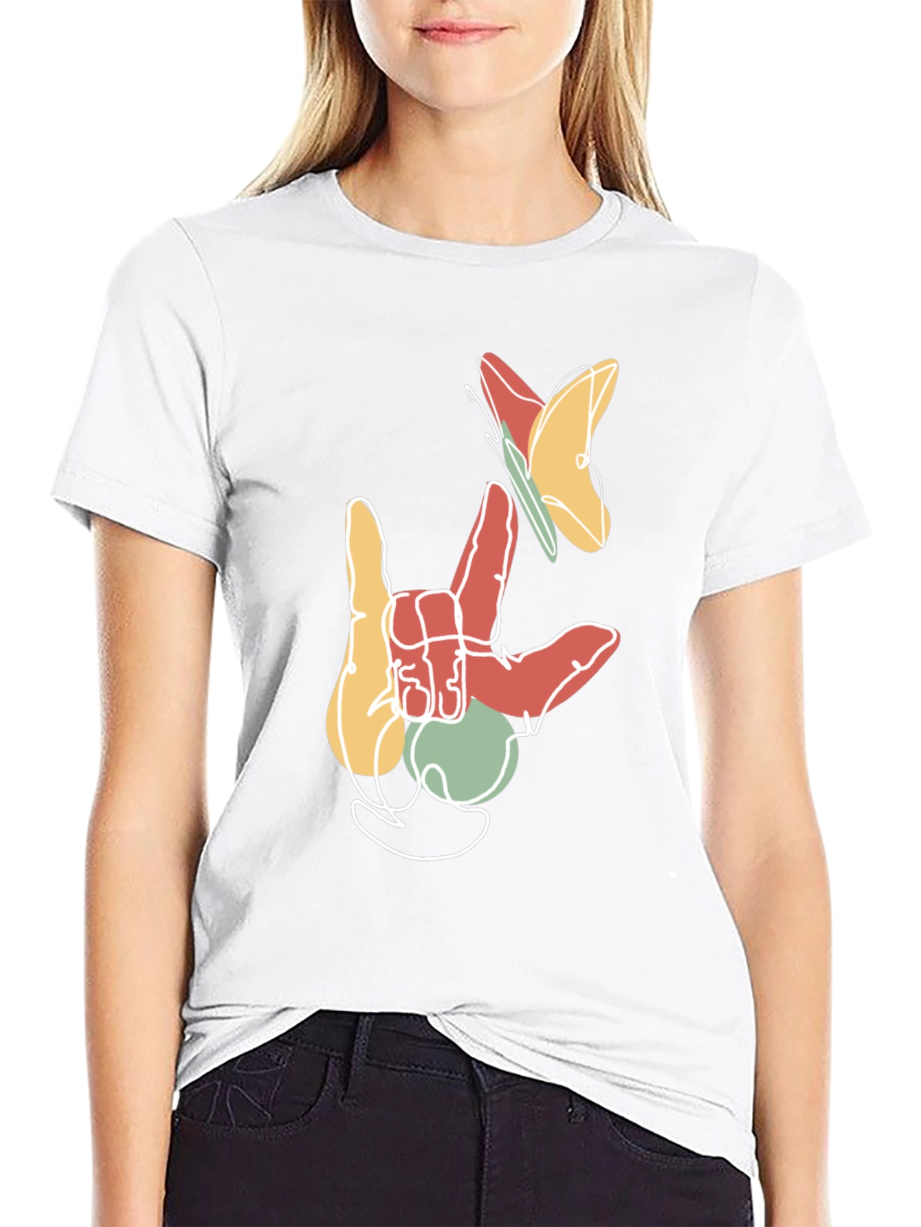 ASL I Love You Butterfly Graphic T-Shirt