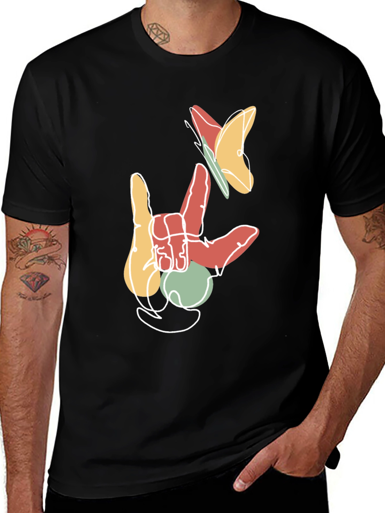 ASL I Love You Butterfly Graphic T-Shirt