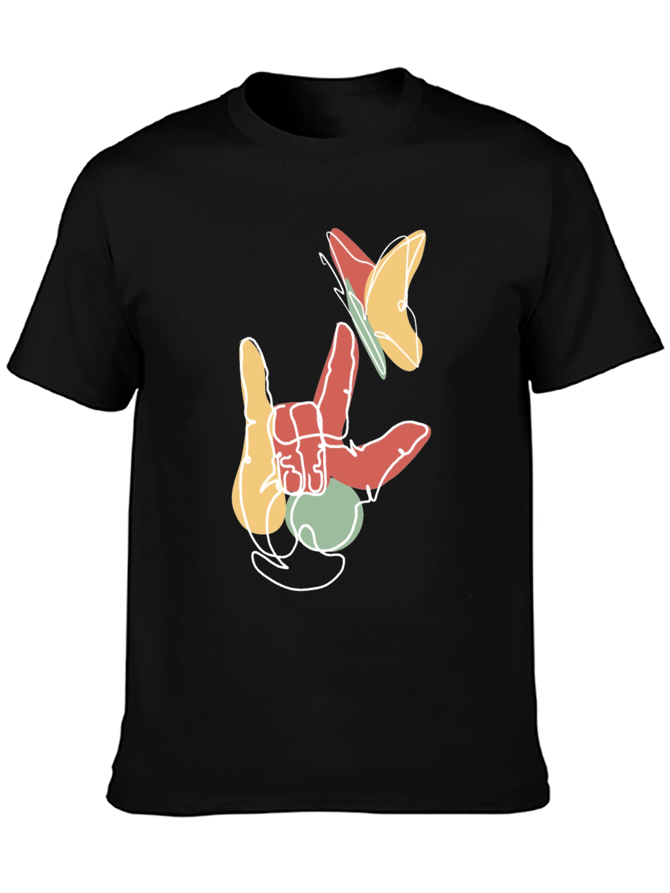ASL I Love You Butterfly Graphic T-Shirt