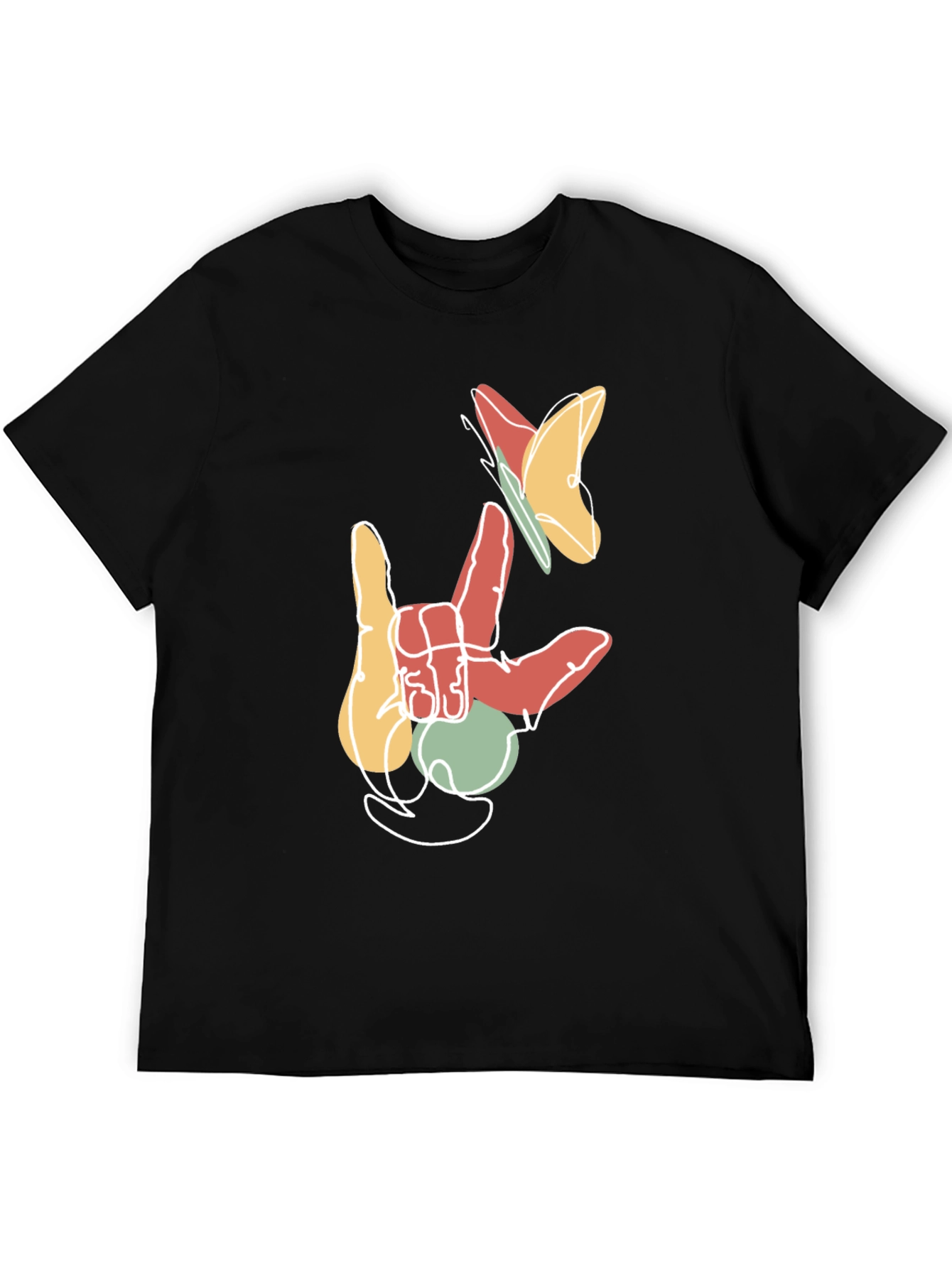 ASL I Love You Butterfly Graphic T-Shirt