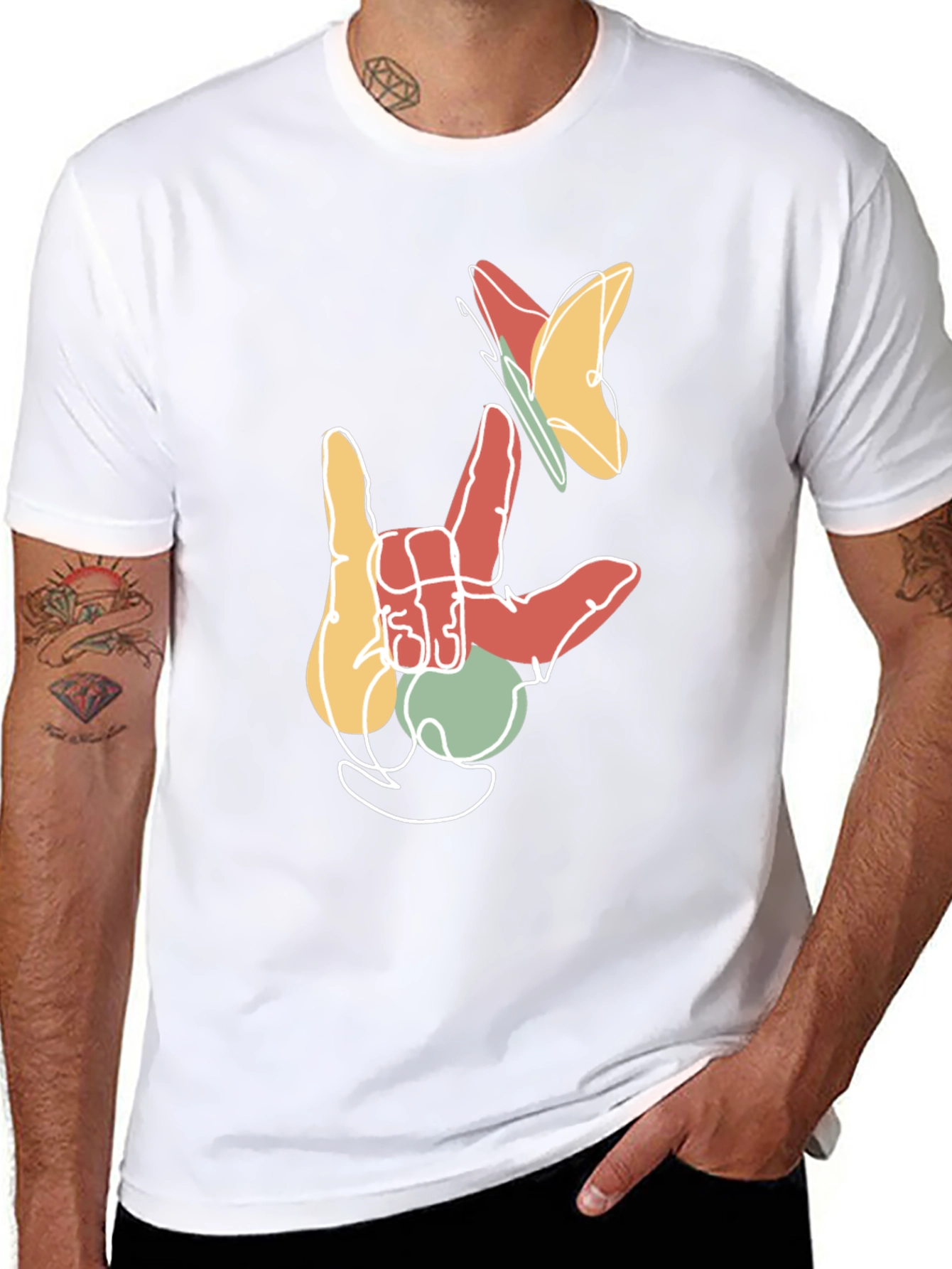 ASL I Love You Butterfly Graphic T-Shirt