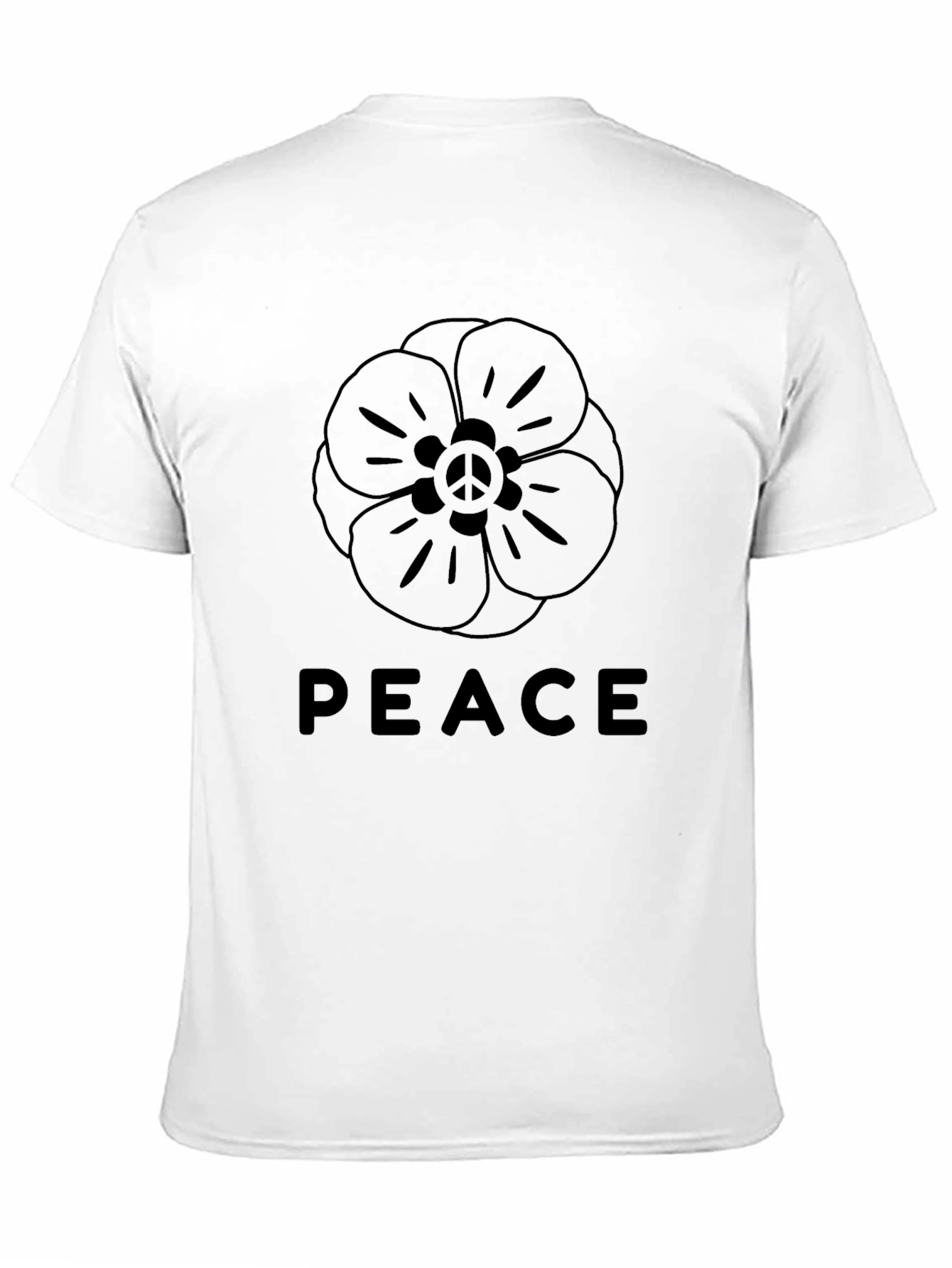 Peace Flower Graphic T-Shirt - Black
