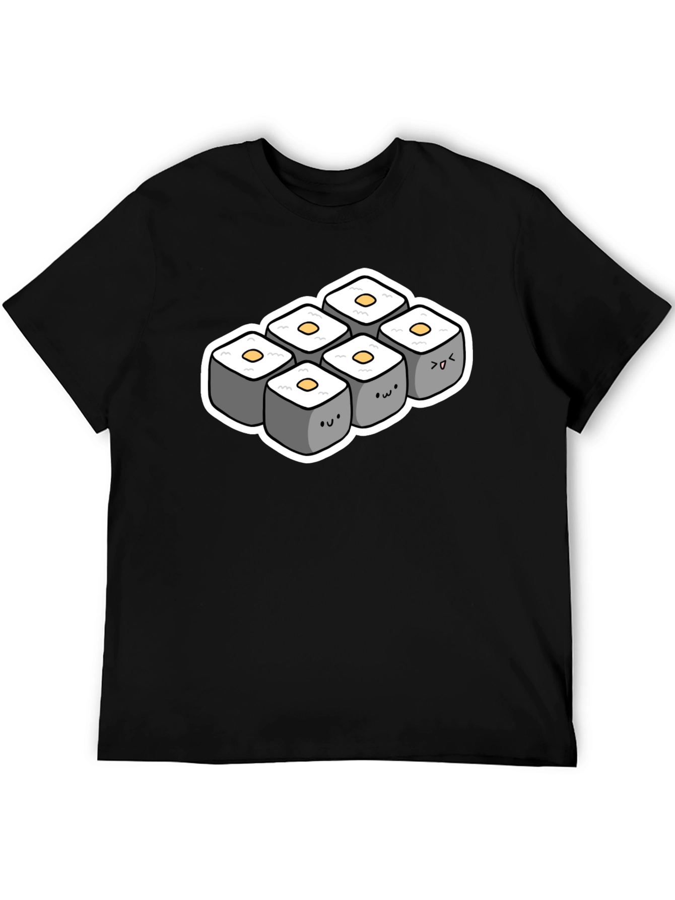 Cute Sushi Roll T-Shirt - Black