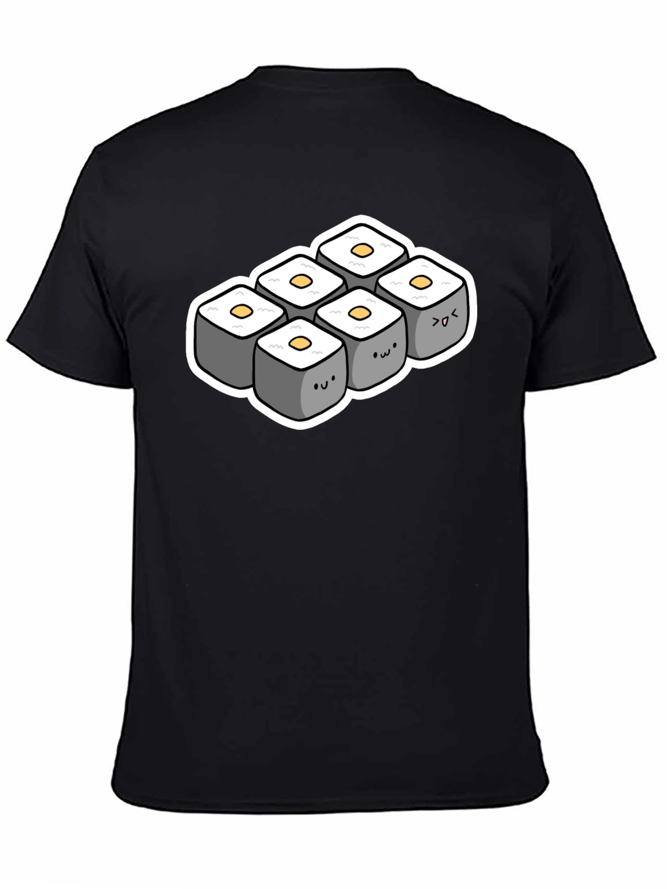 Cute Sushi Roll T-Shirt - Black