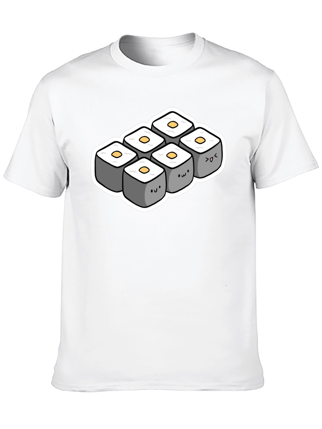 Cute Sushi Roll T-Shirt - Black
