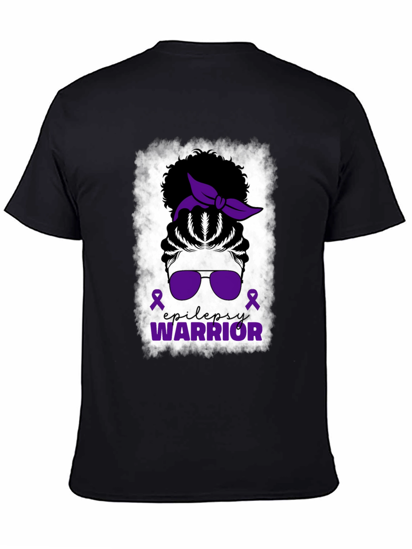 Epilepsy Warrior Messy Bun T-Shirt
