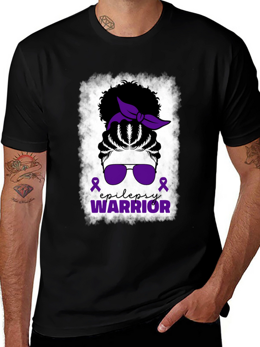Epilepsy Warrior Messy Bun T-Shirt