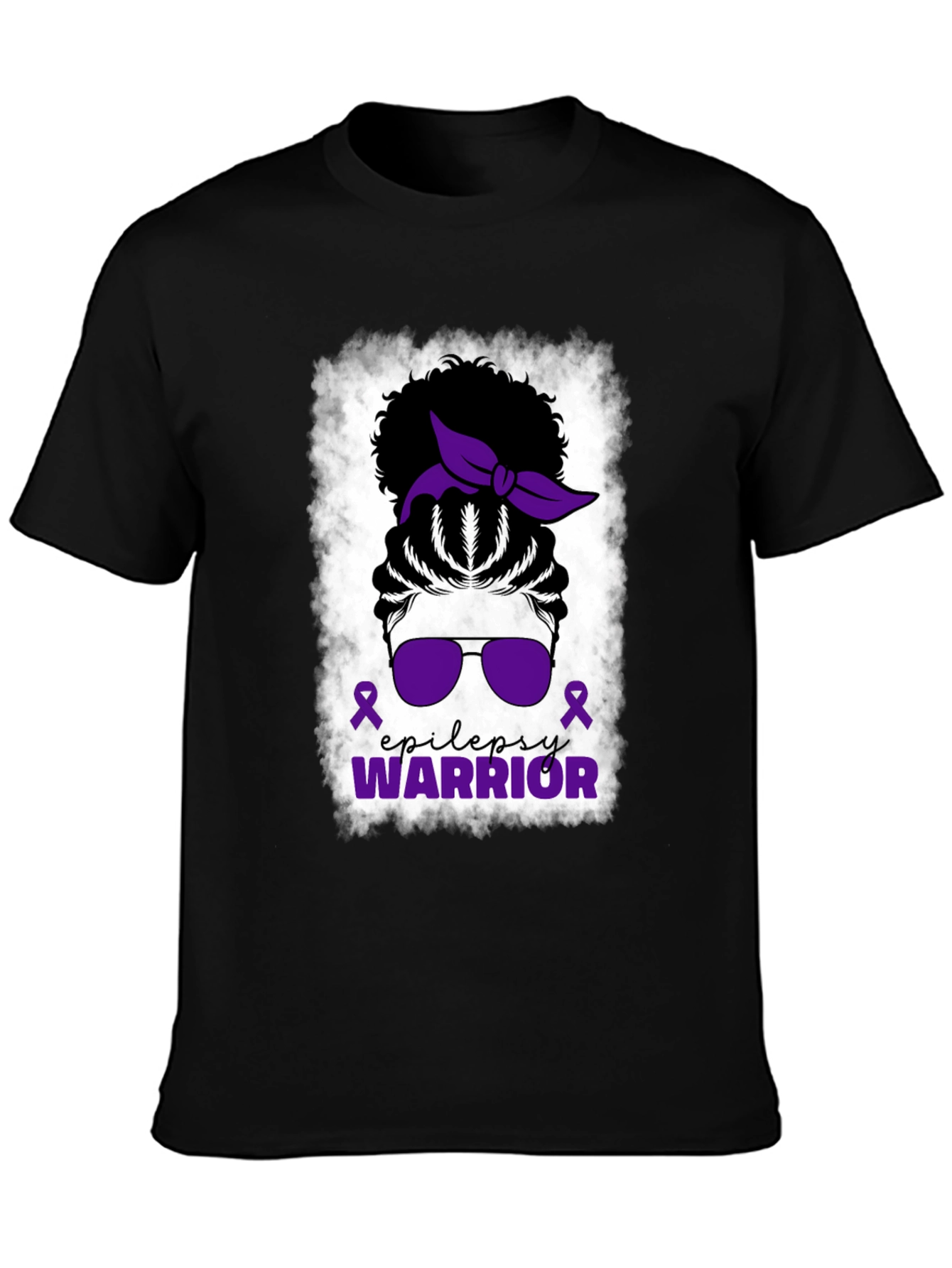 Epilepsy Warrior Messy Bun T-Shirt