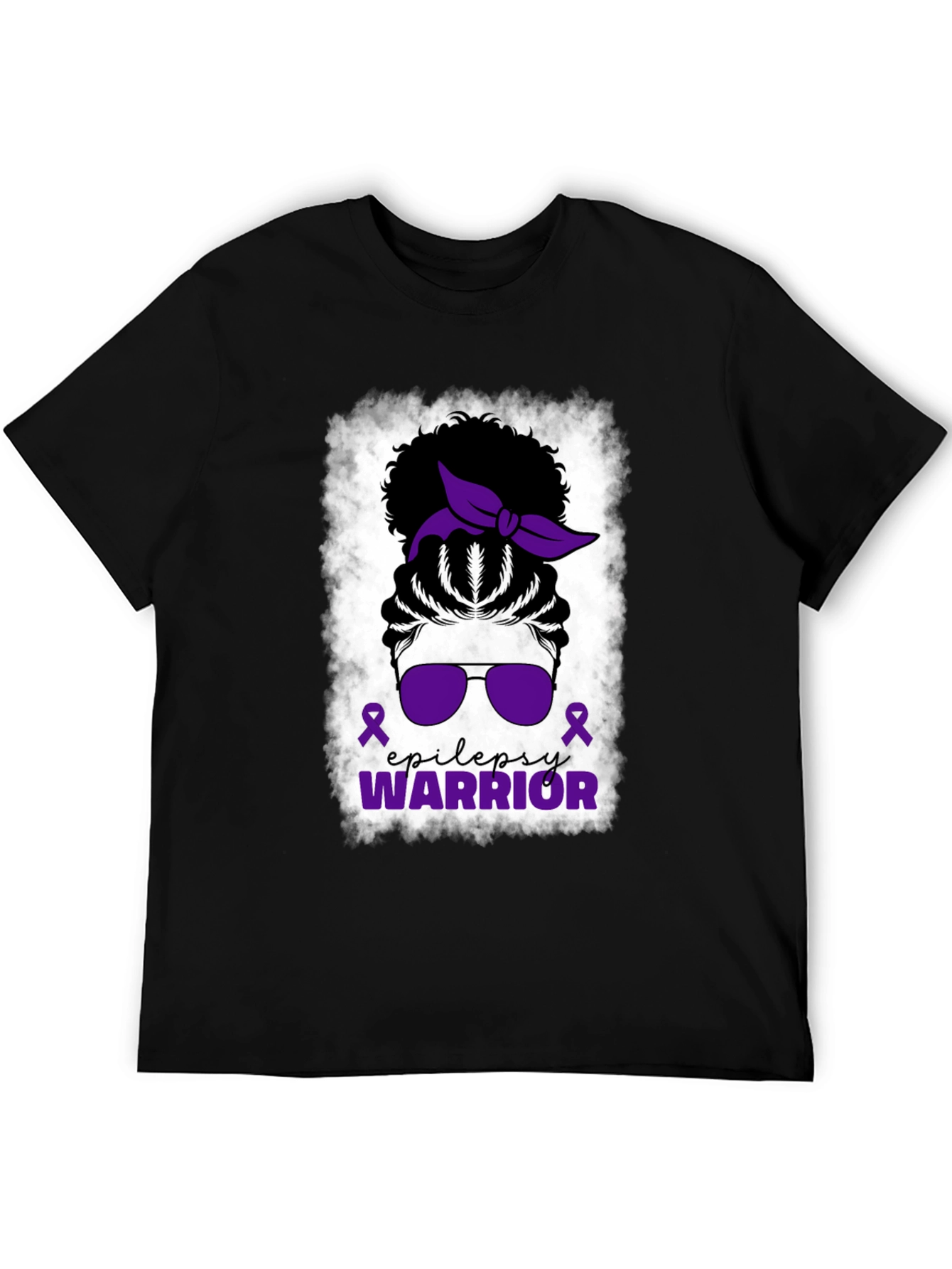 Epilepsy Warrior Messy Bun T-Shirt