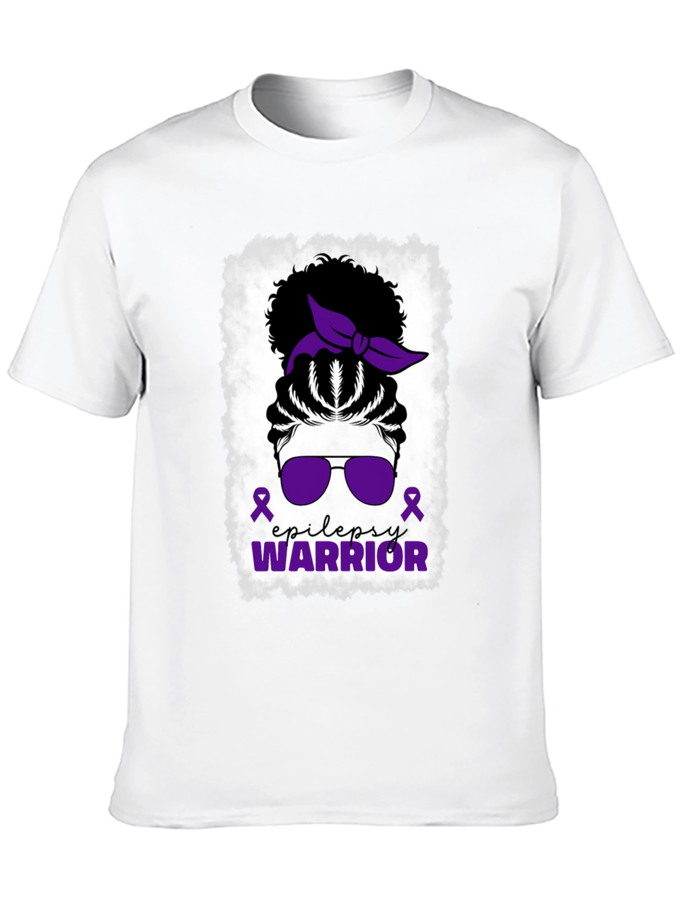 Epilepsy Warrior Messy Bun T-Shirt