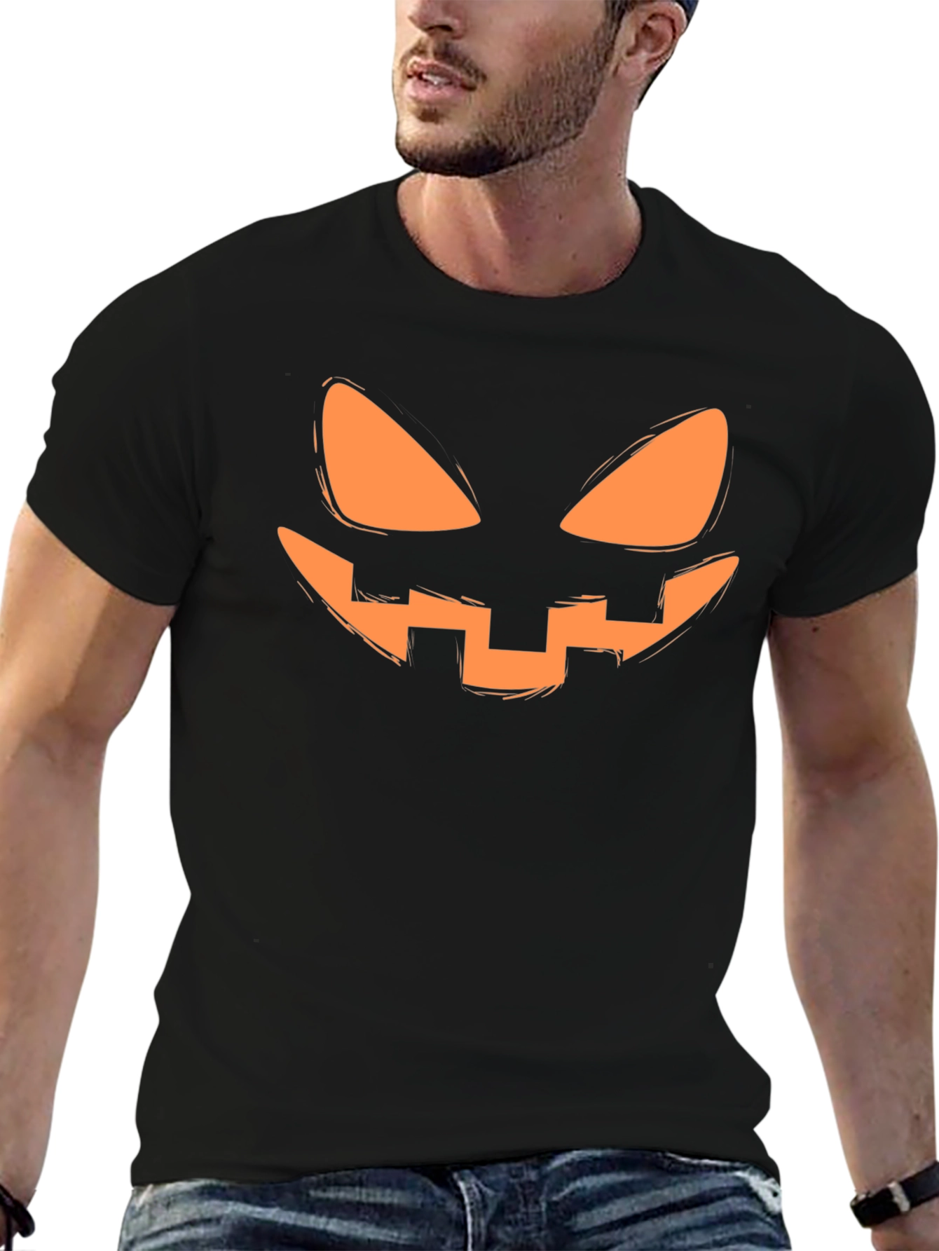 Jack-o-lantern Face Black Halloween T-Shirt
