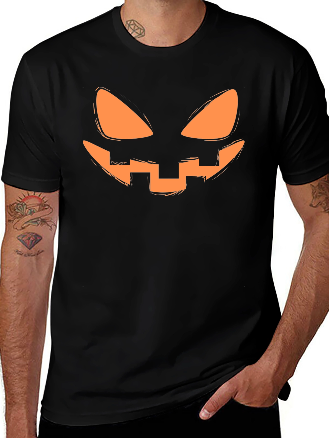 Jack-o-lantern Face Black Halloween T-Shirt