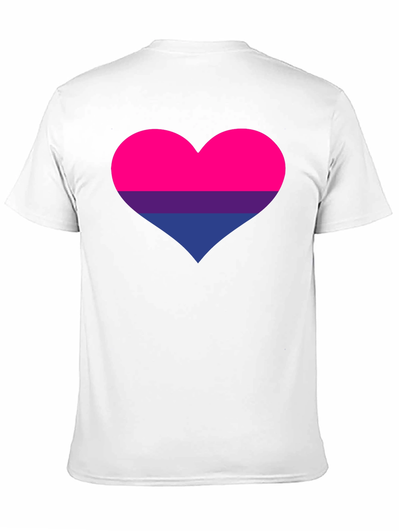 Bisexual Pride Heart Graphic Tee - Black Cotton T-Shirt