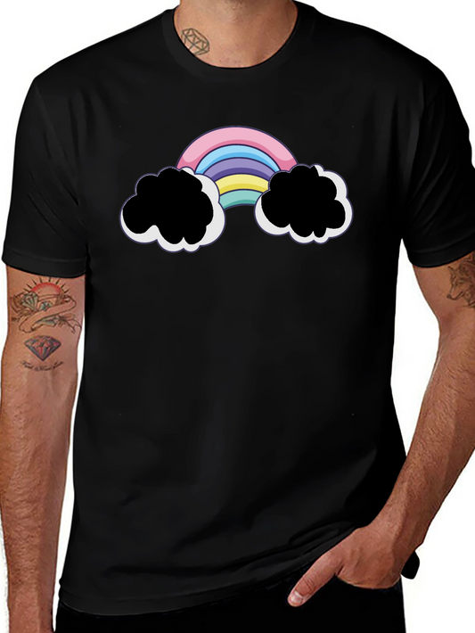 Rainbow Cloud Graphic Black T-Shirt