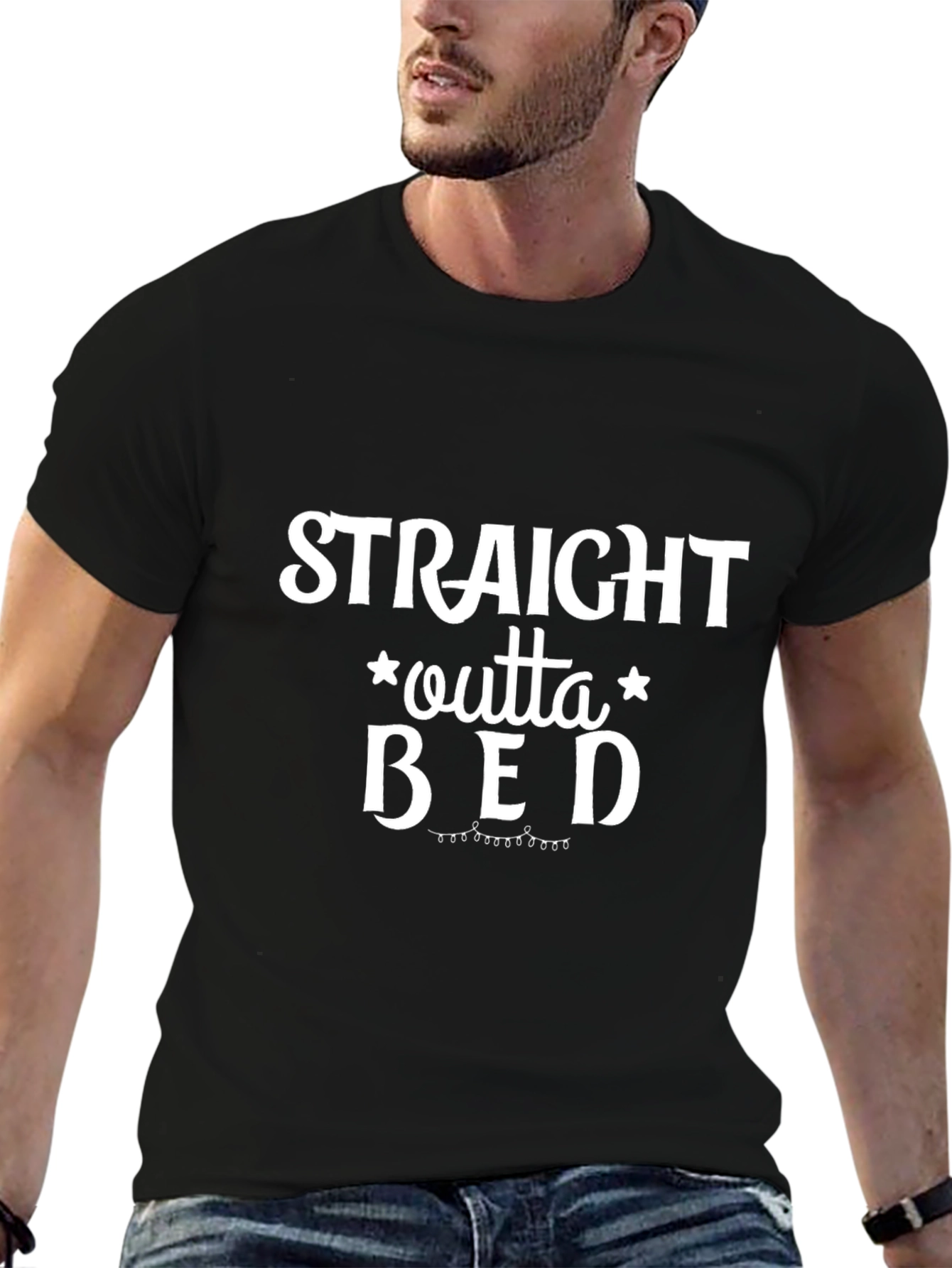 Straight Outta Bed Black T-Shirt