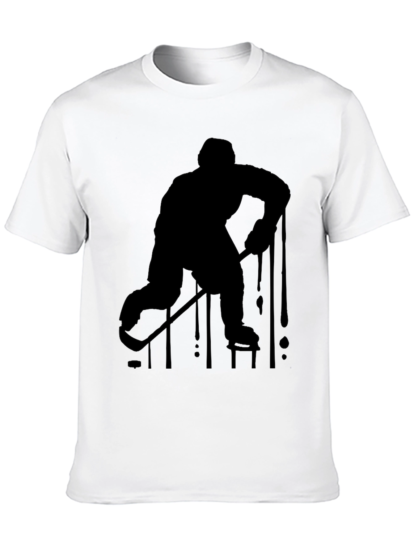 Hockey Player Silhouette Black T-Shirt