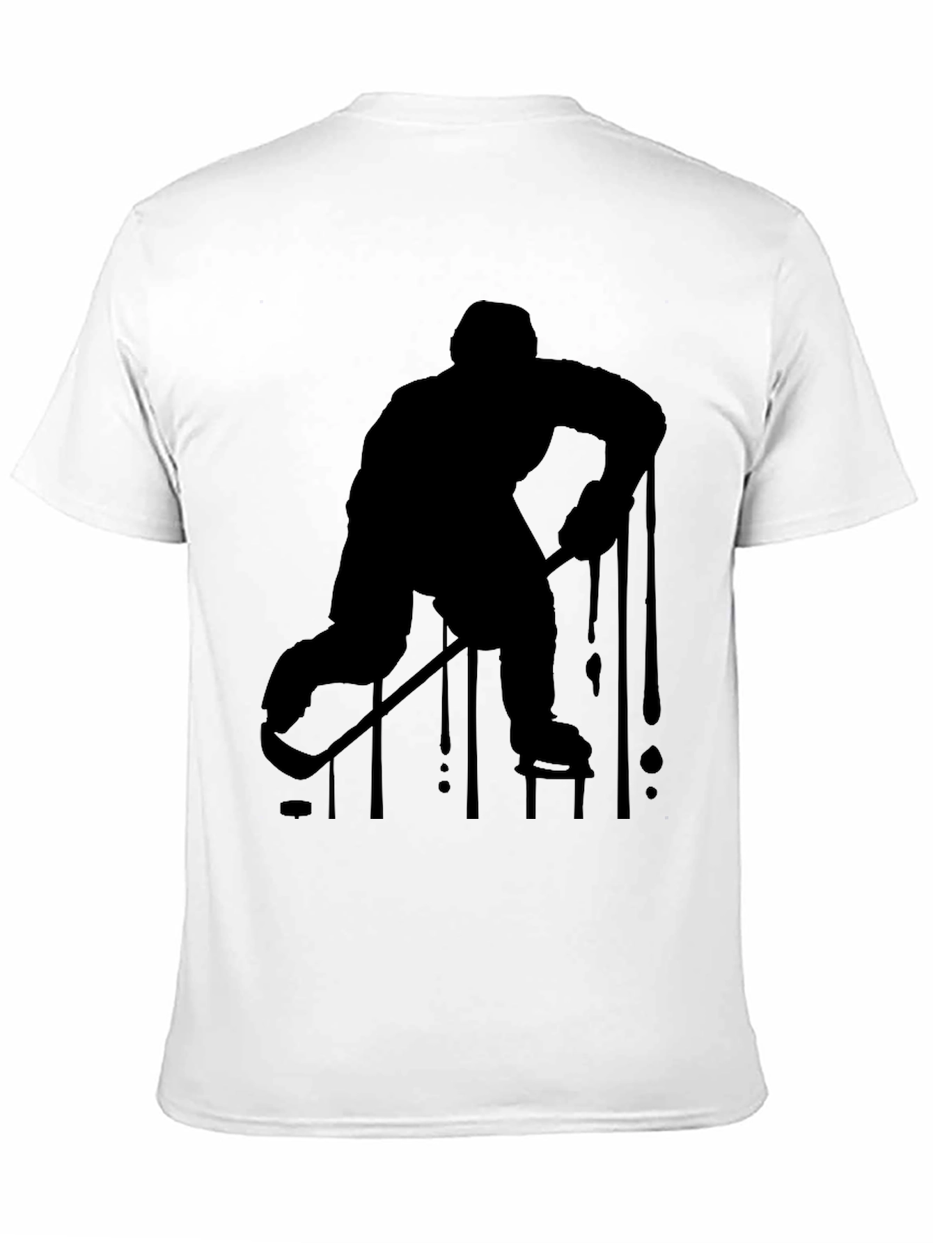 Hockey Player Silhouette Black T-Shirt