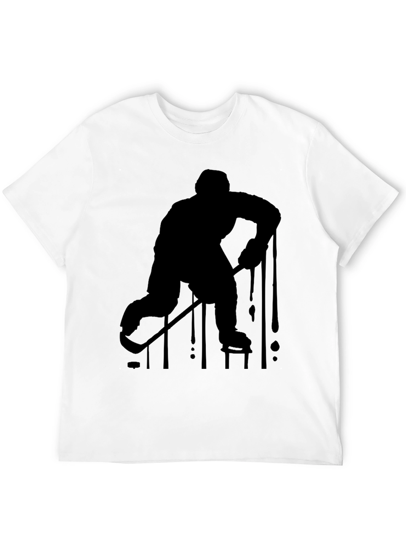 Hockey Player Silhouette Black T-Shirt