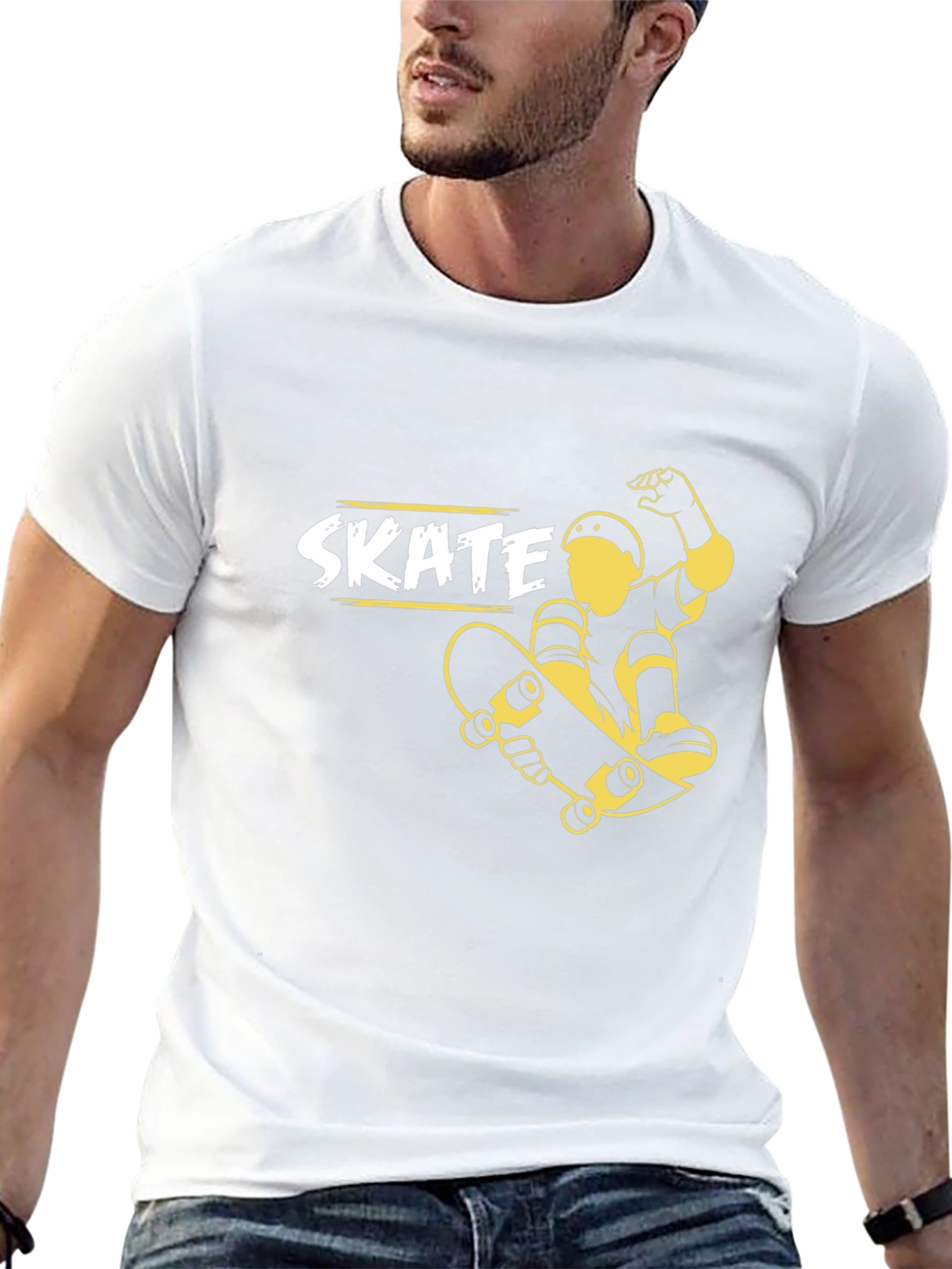 Skate T-Shirt - Black Cotton Skateboard Graphic Tee