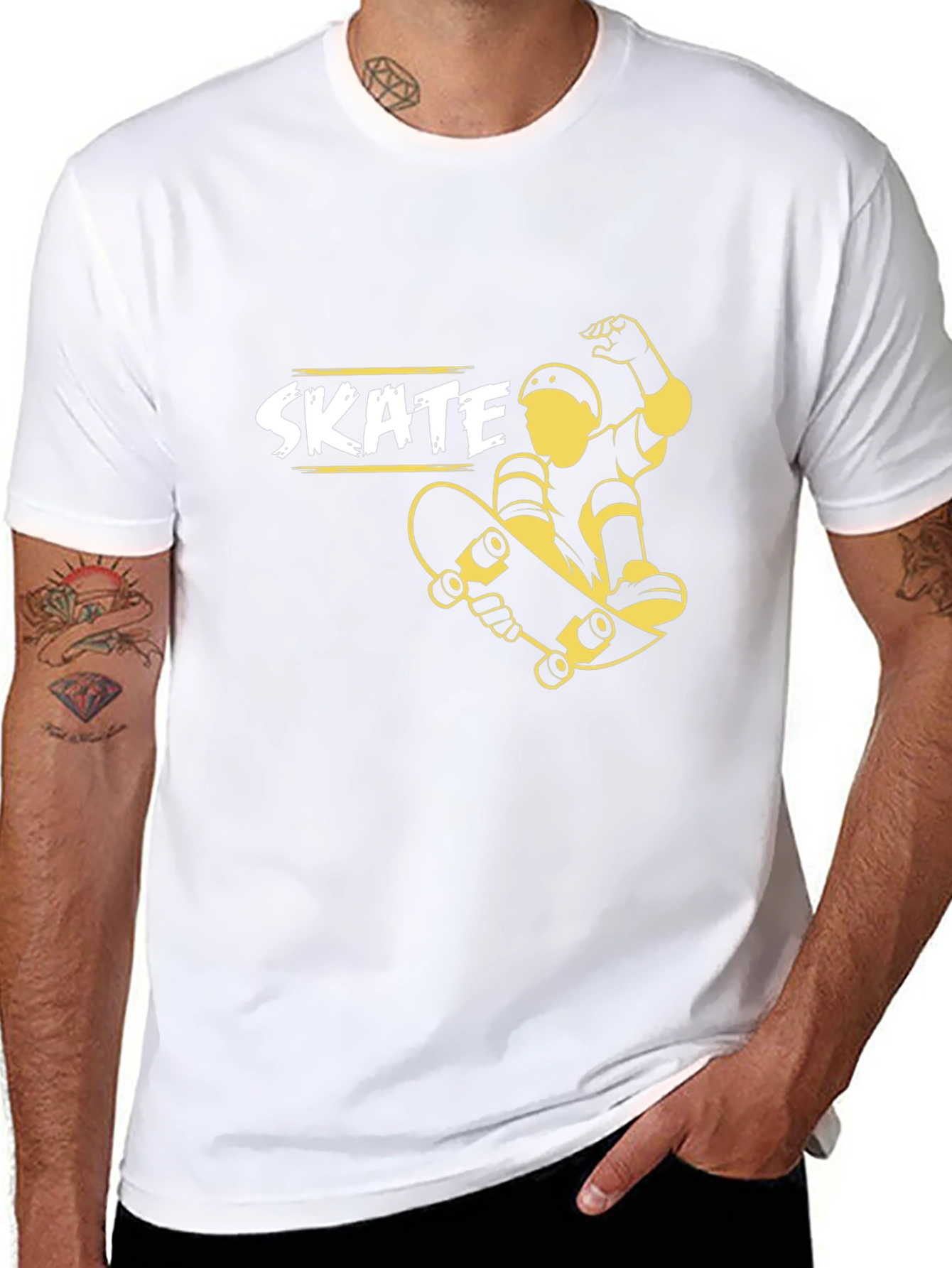 Skate T-Shirt - Black Cotton Skateboard Graphic Tee