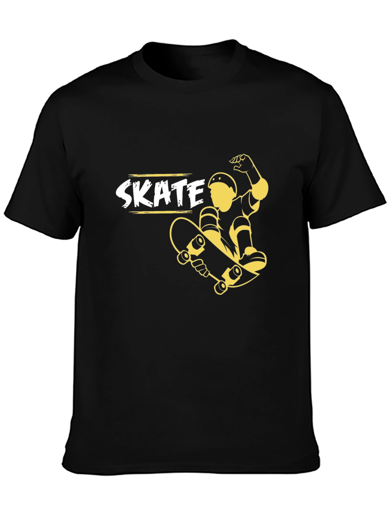 Skate T-Shirt - Black Cotton Skateboard Graphic Tee