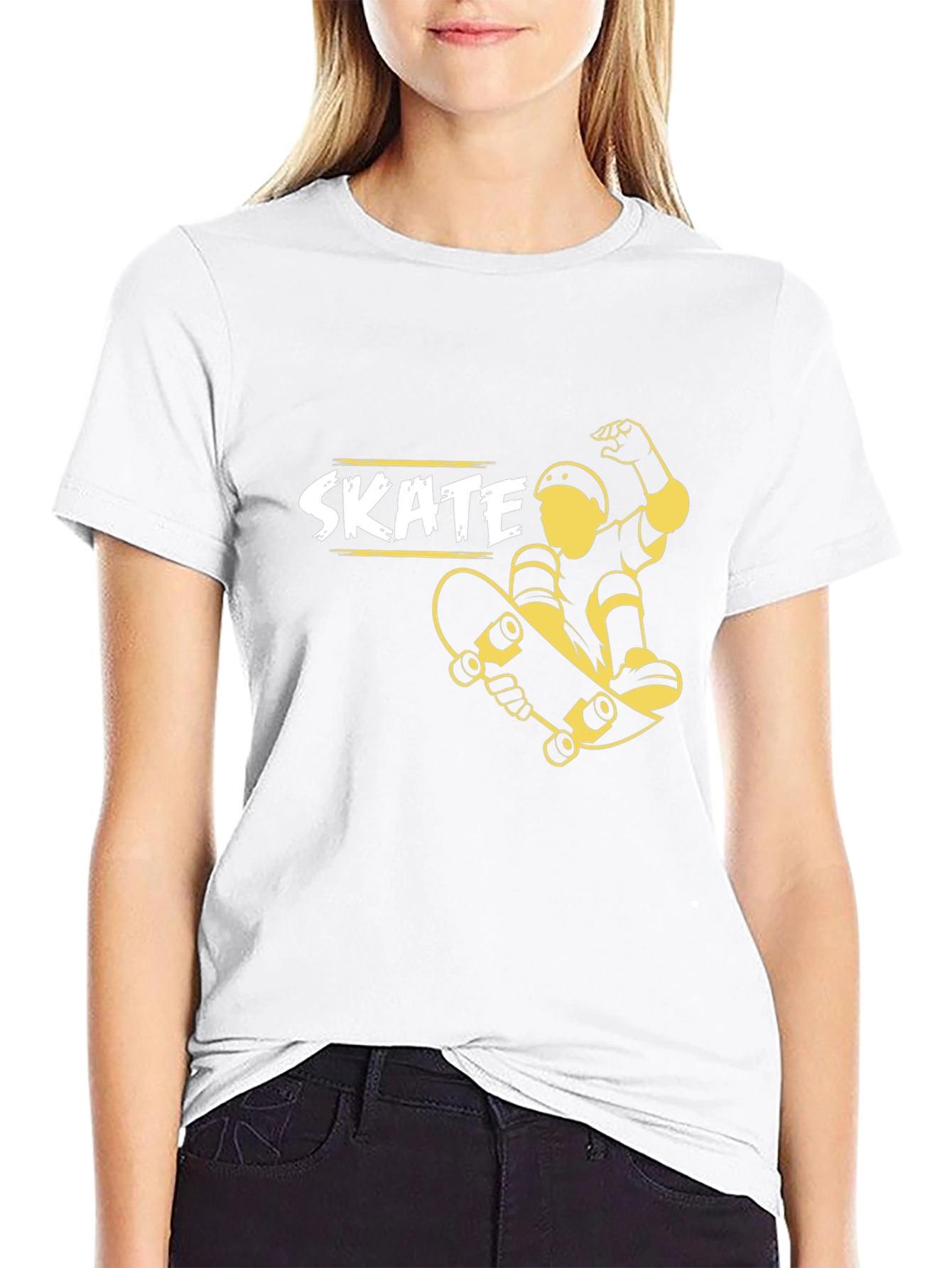 Skate T-Shirt - Black Cotton Skateboard Graphic Tee