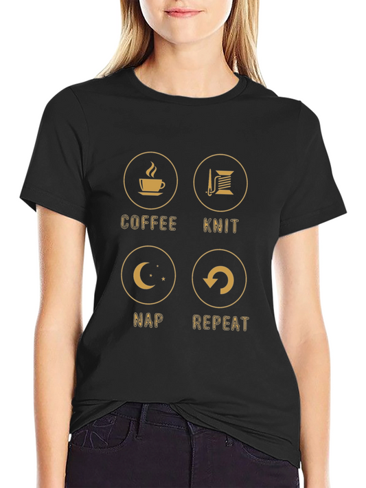 Coffee Knit Nap Repeat T-Shirt