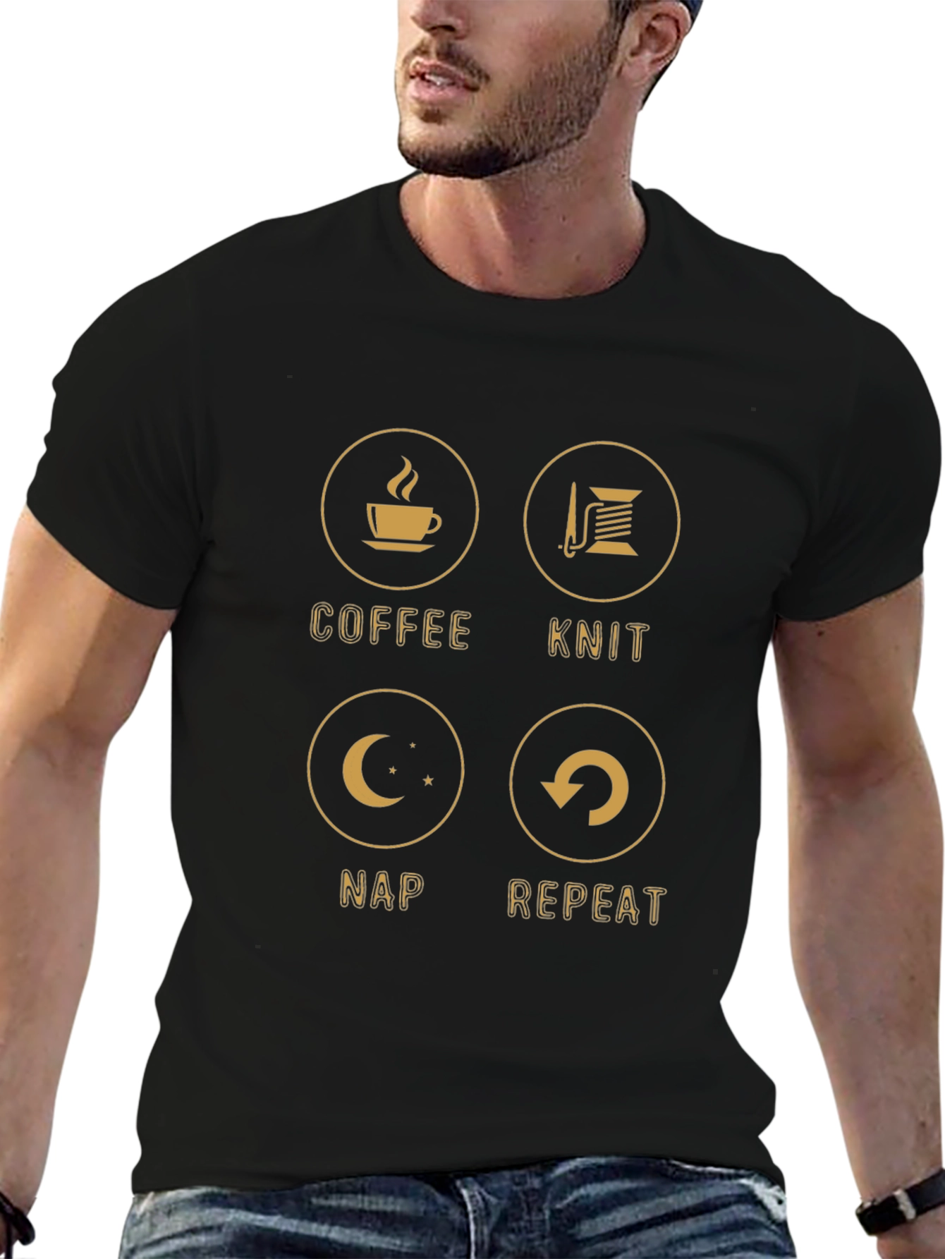 Coffee Knit Nap Repeat T-Shirt