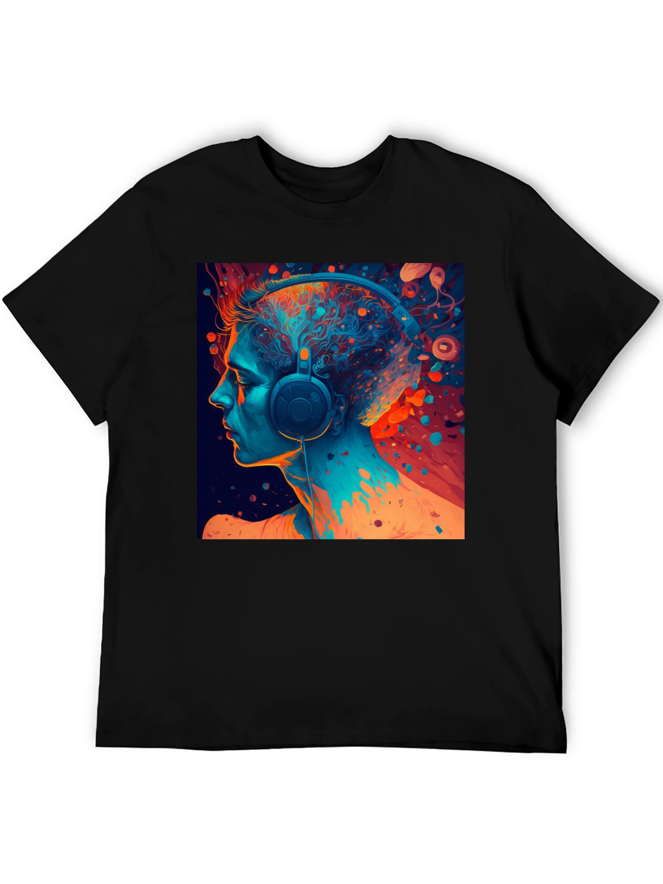 Abstract Headphone Graphic T-Shirt