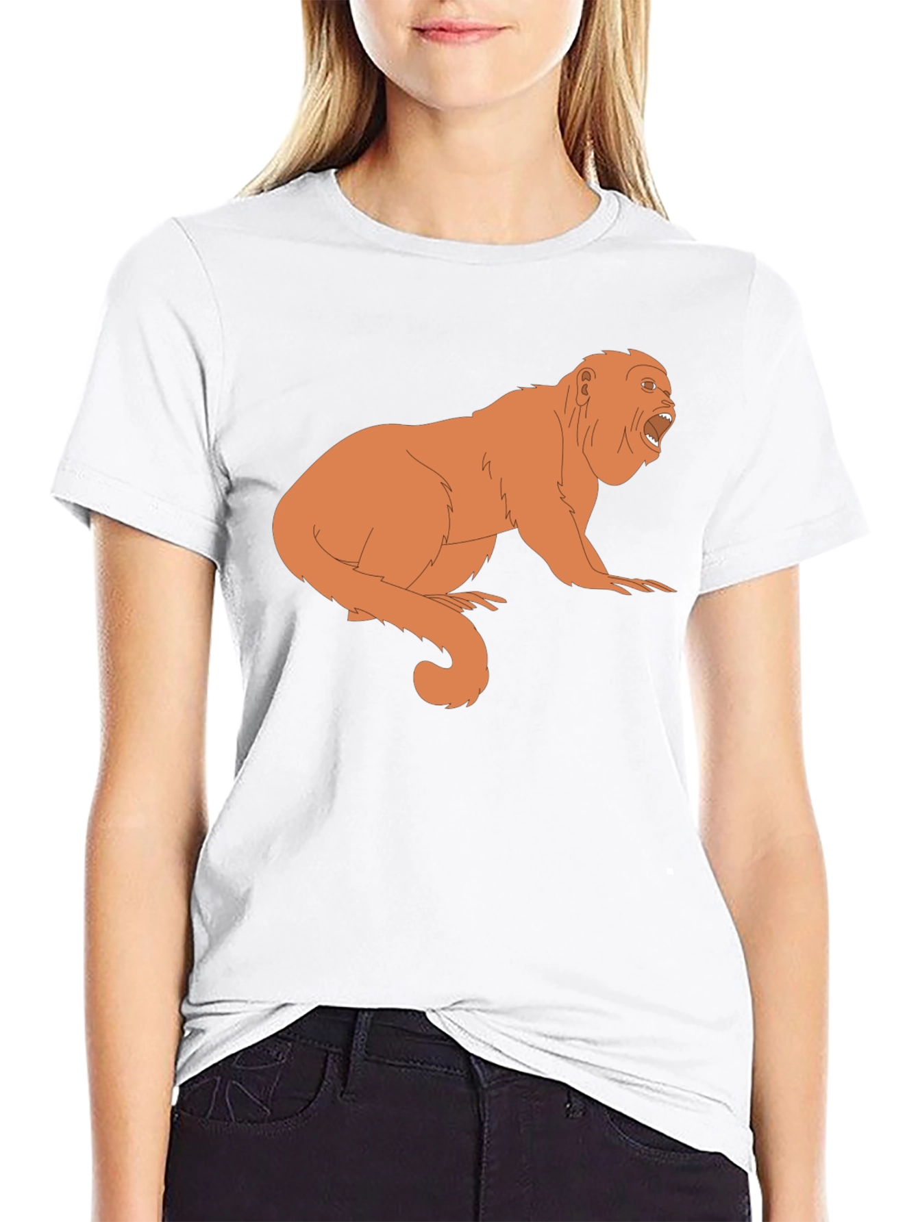 Howler Monkey Graphic Tee - Black Cotton T-Shirt