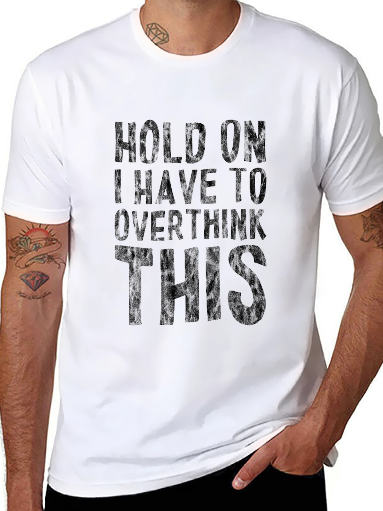 Overthinker Tee: Funny Sarcastic Black T-Shirt