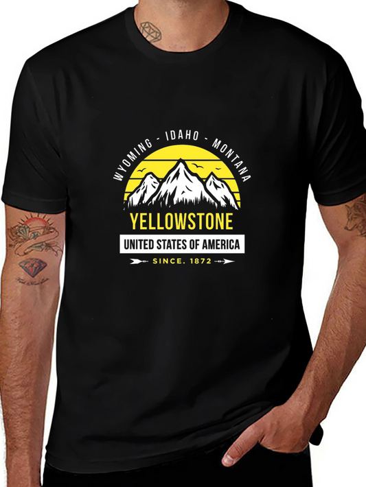 Yellowstone National Park Vintage Style Black T-Shirt