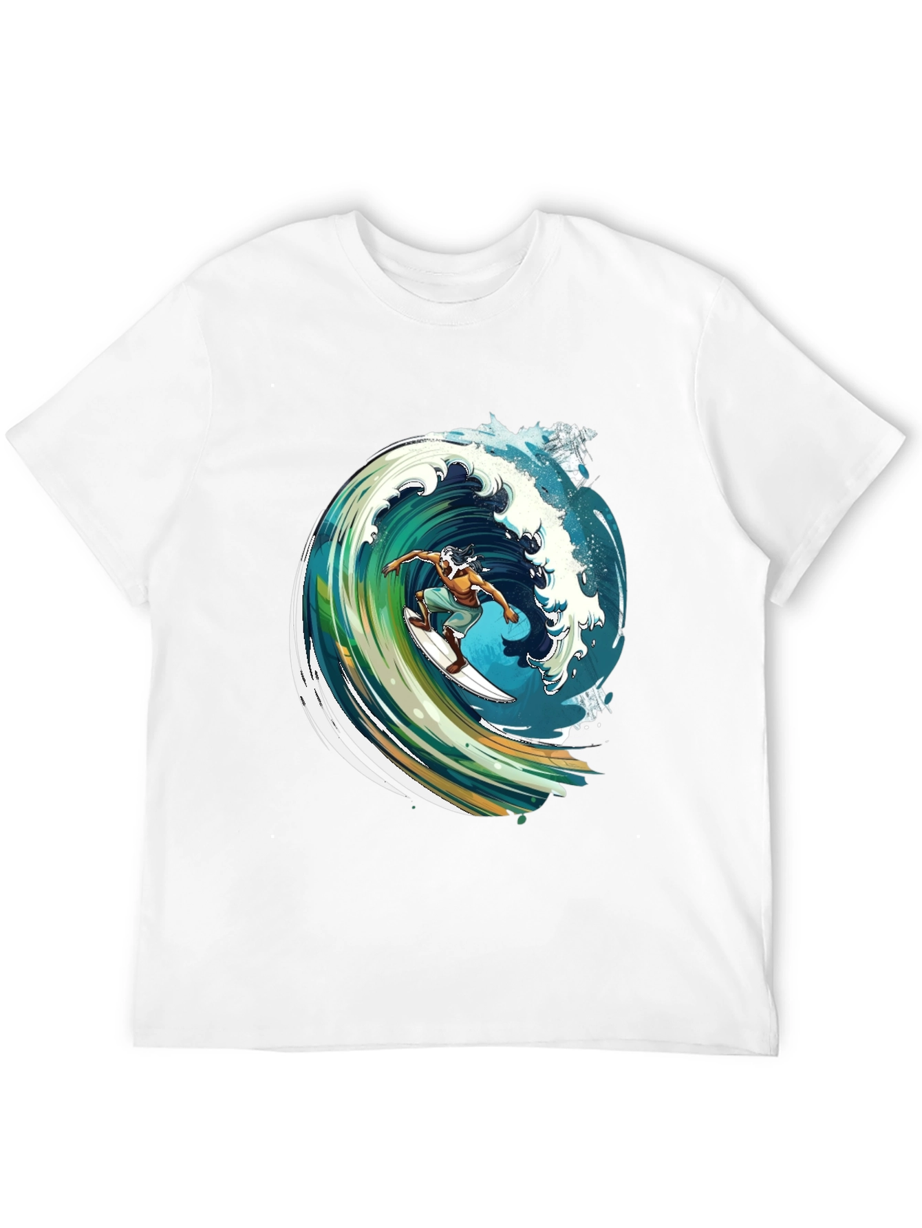 Surfer Wave Graphic Black Tee