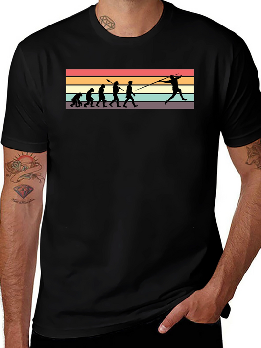 Evolution of Javelin Thrower Black T-Shirt