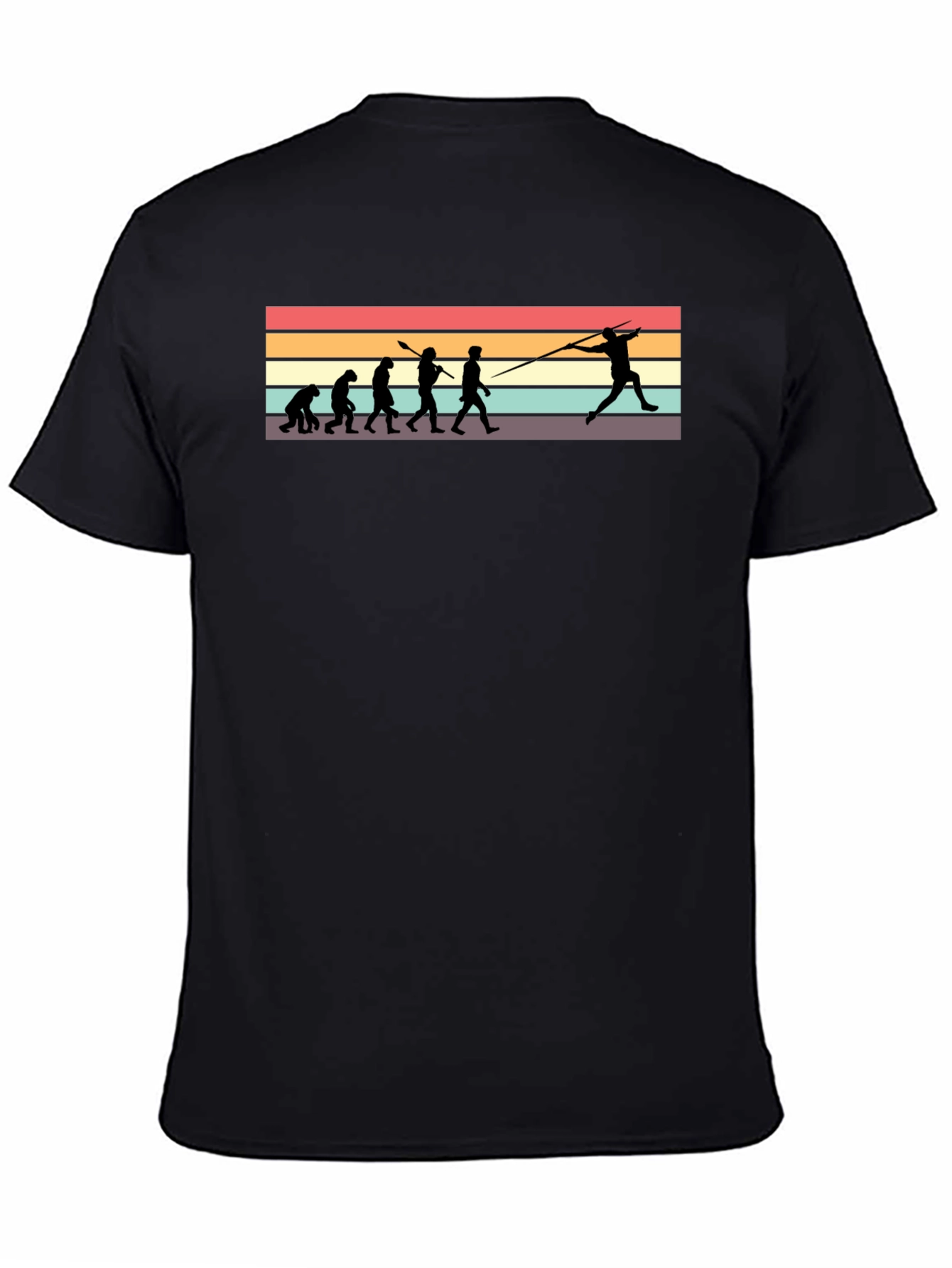Evolution of Javelin Thrower Black T-Shirt