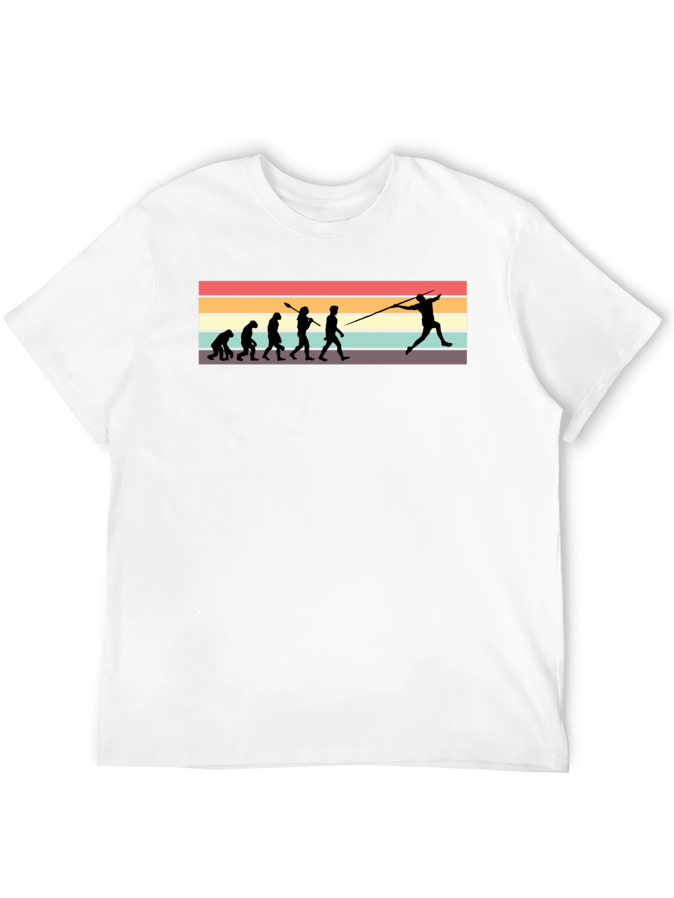 Evolution of Javelin Thrower Black T-Shirt