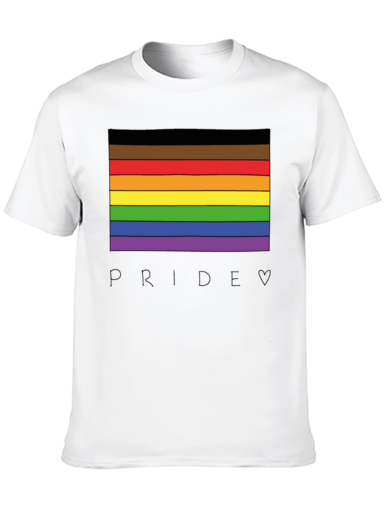 Pride Rainbow Stripe Graphic Tee - Celebrate Love