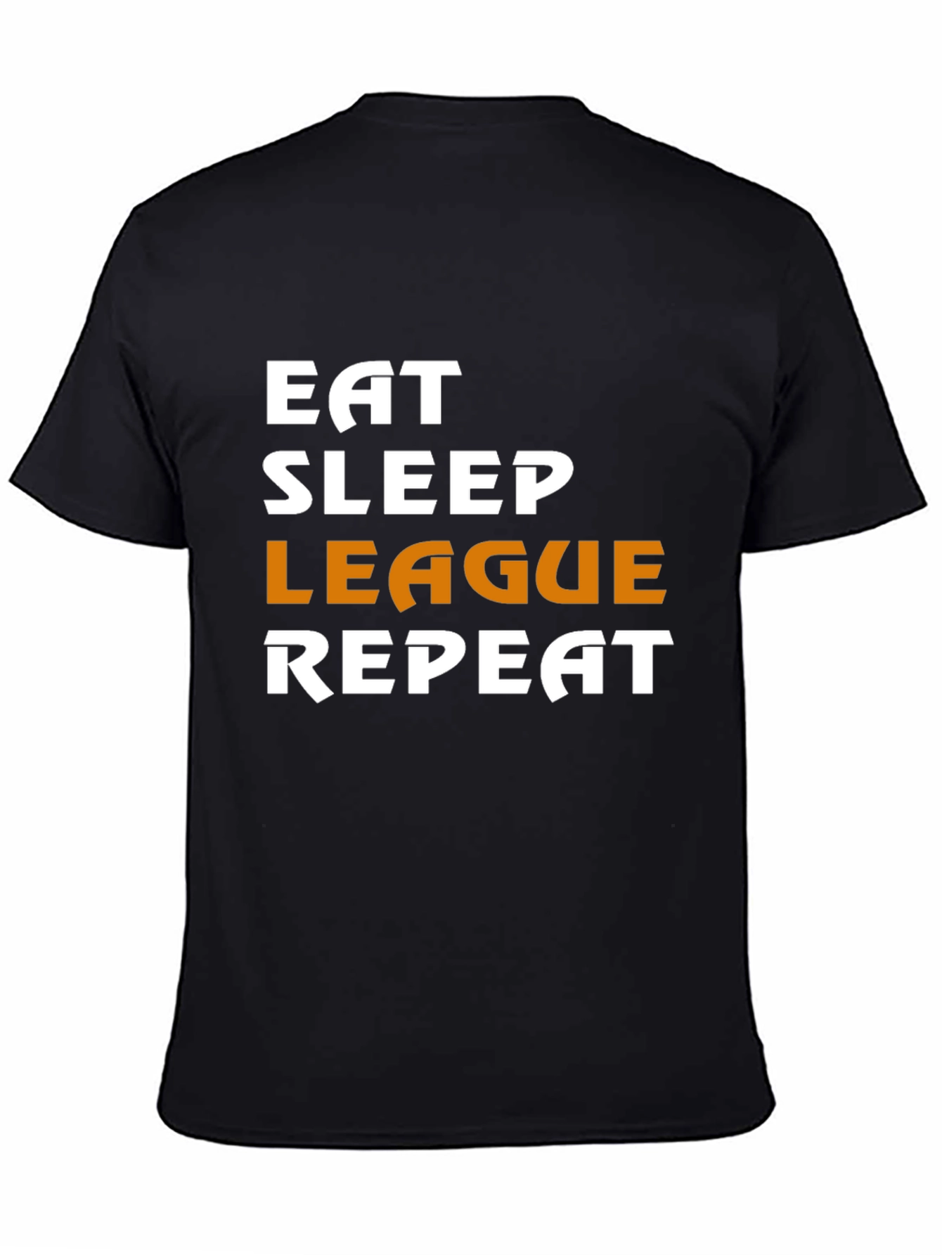 Eat Sleep League Repeat Black T-Shirt