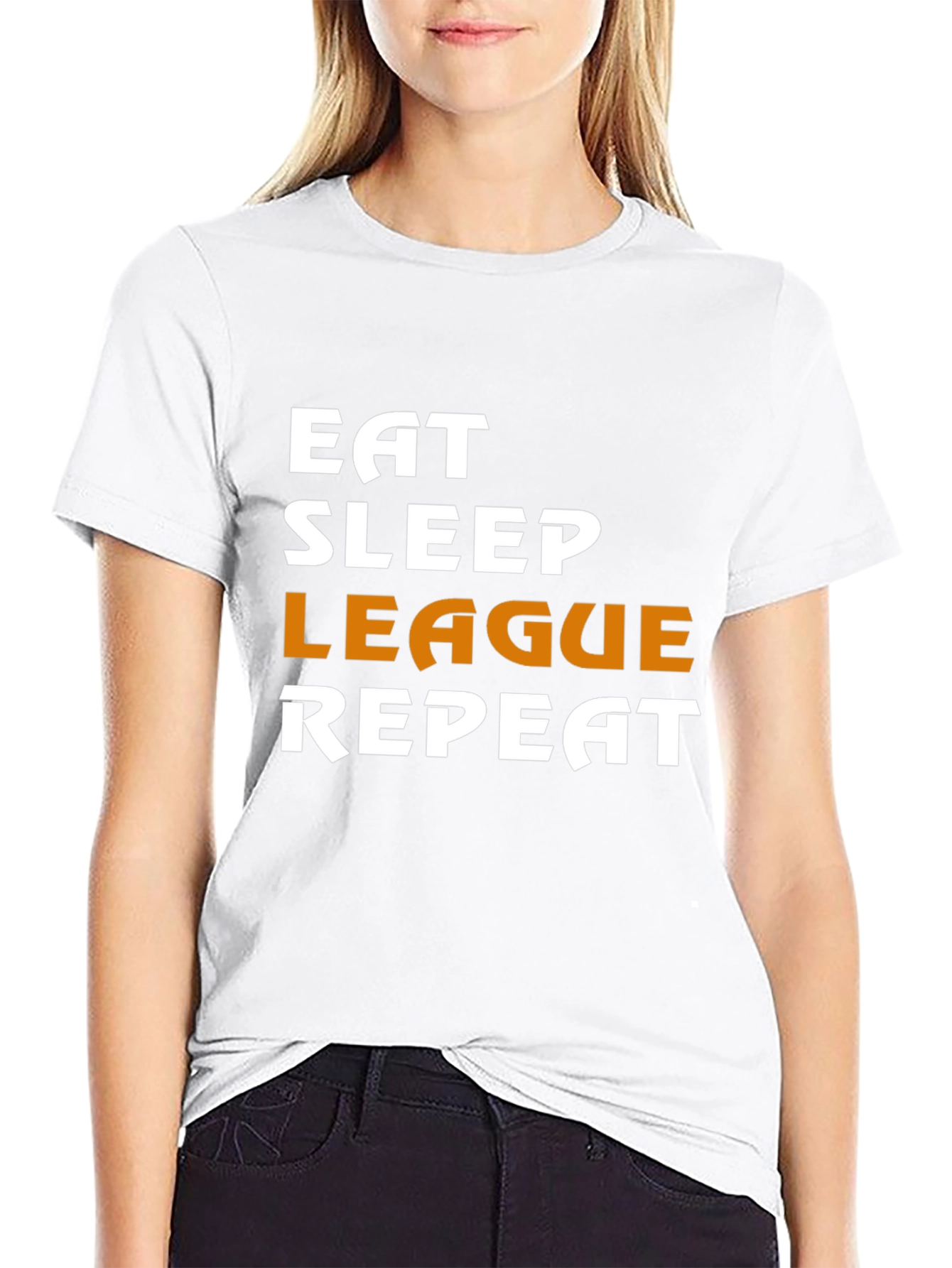 Eat Sleep League Repeat Black T-Shirt