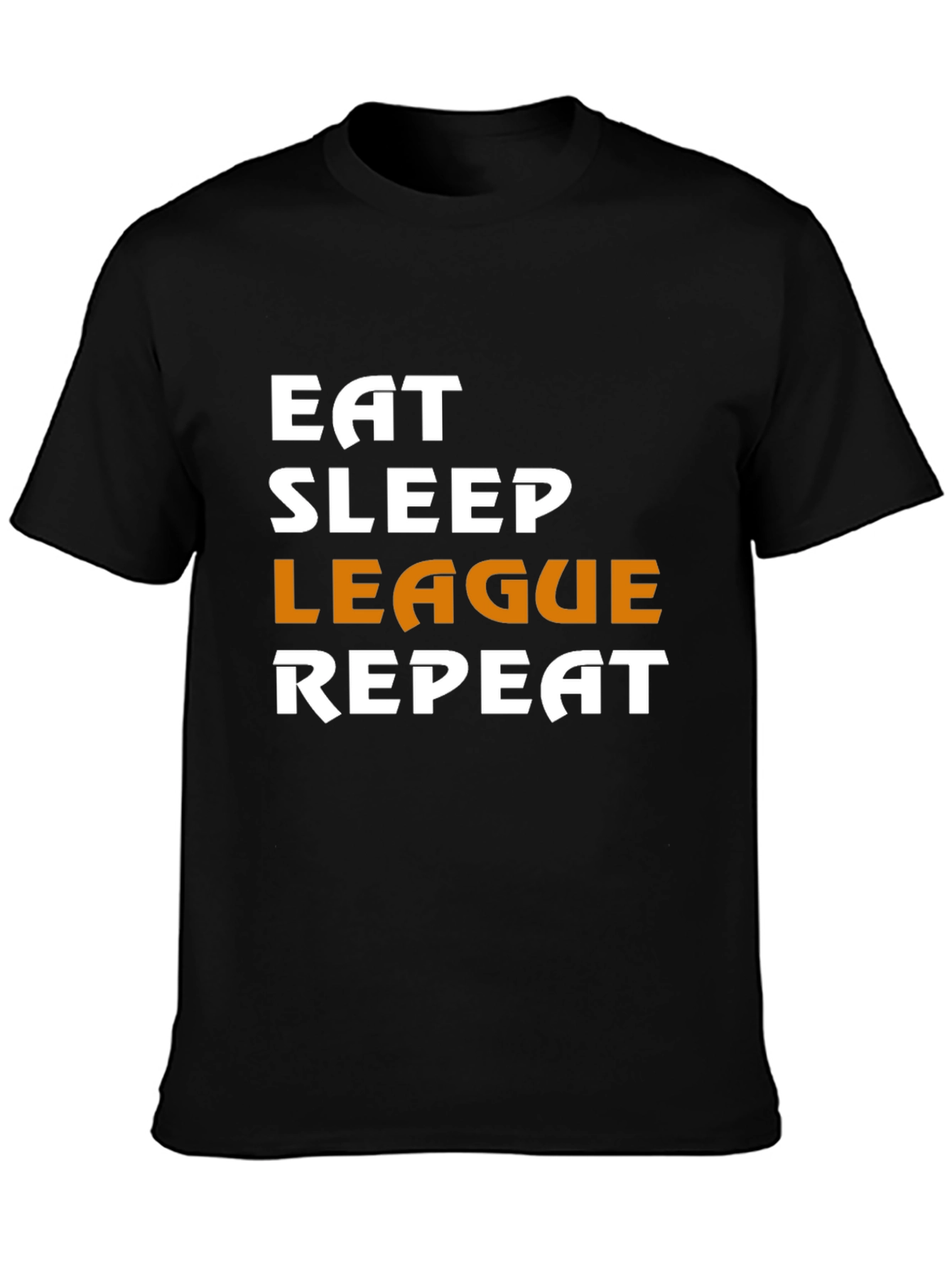 Eat Sleep League Repeat Black T-Shirt