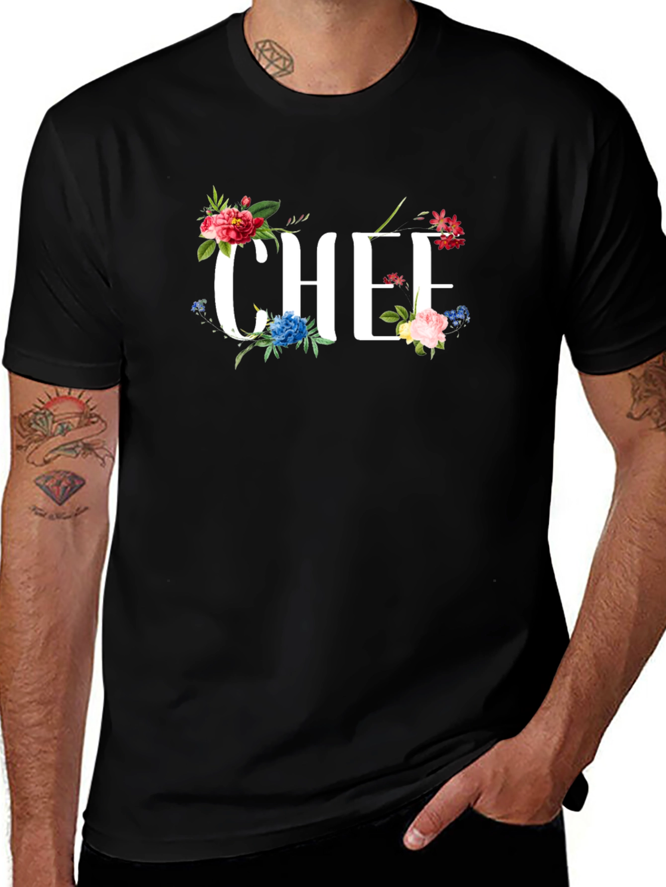 Floral Chef T-Shirt - Culinary Apparel