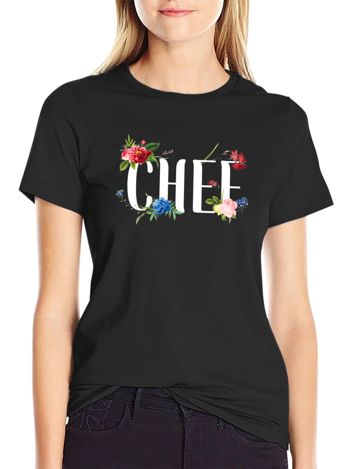 Floral Chef T-Shirt - Culinary Apparel