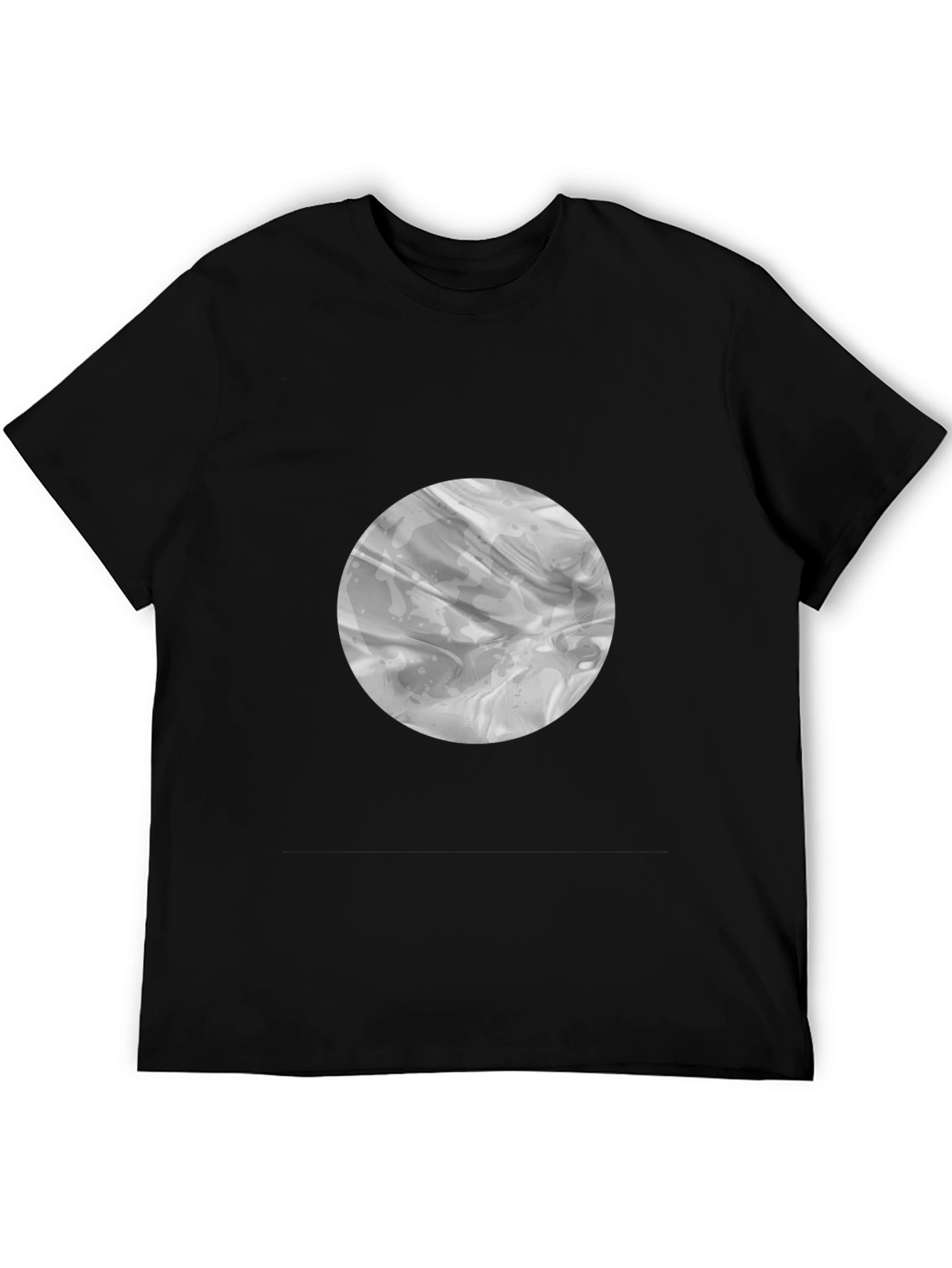 Abstract Circle Graphic Black T-Shirt
